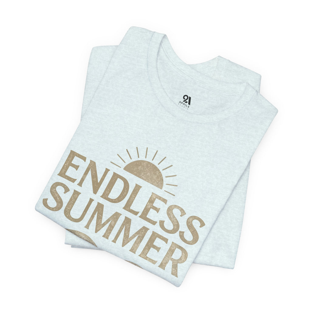 Endless Summer Vintage Sun & Waves T-Shirt – Retro Beach Graphic Tee, Unisex Summer Shirt
