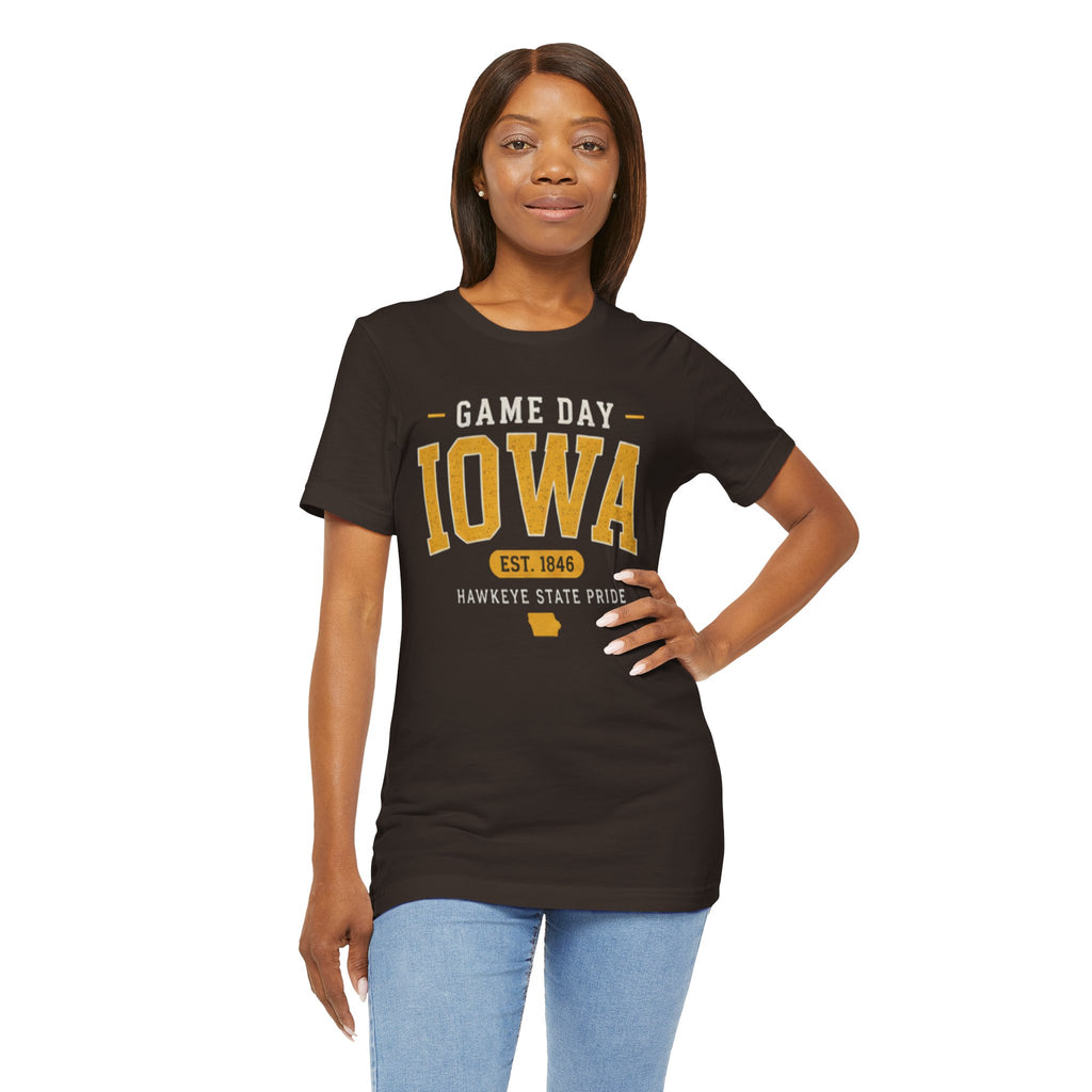 Game Day Iowa T-Shirt – Iowa Hawkeyes Style Tee, Hawkeye State Pride Shirt, Iowa Football Fan Gift (Est. 1846)