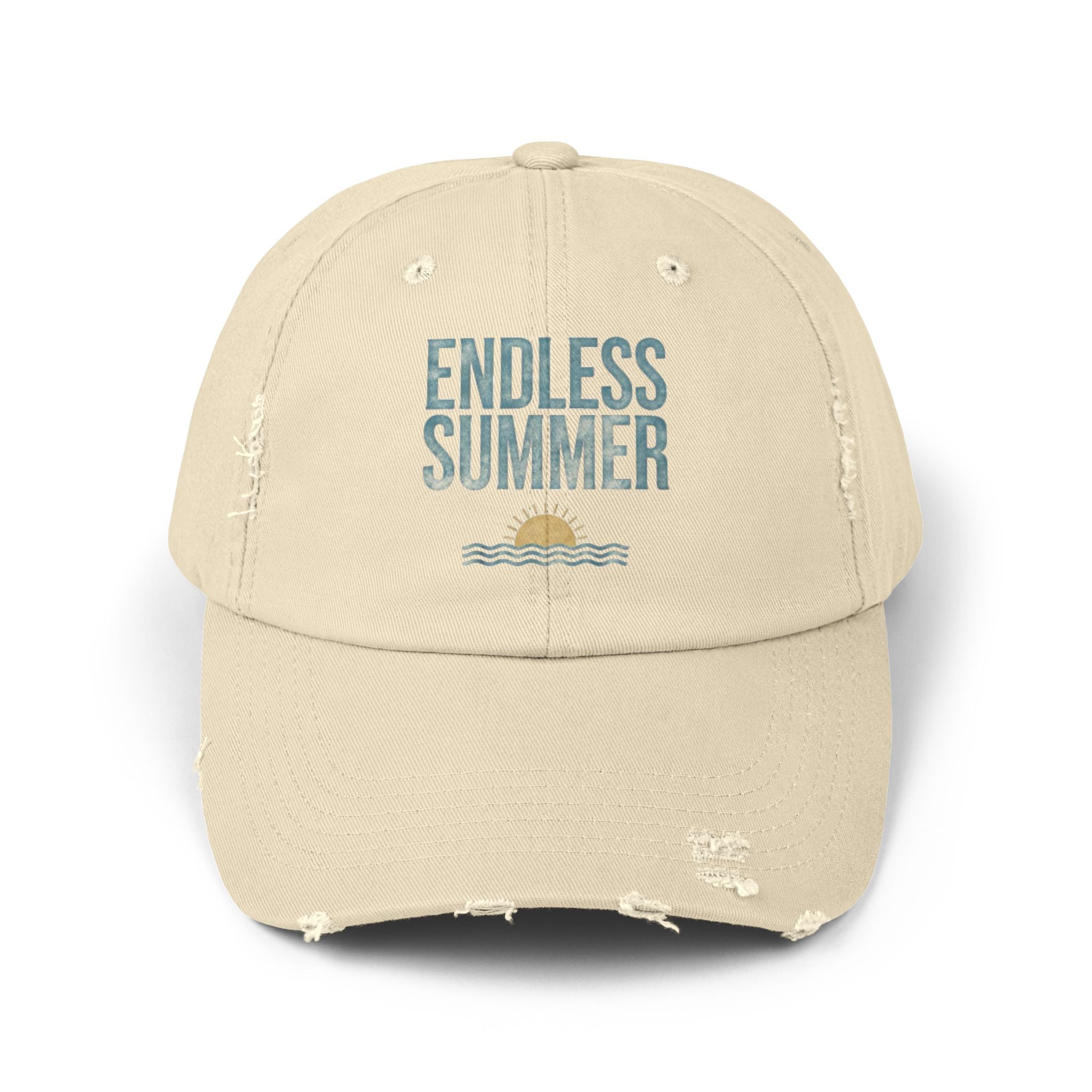 Endless Summer Vintage Cap — Retro Sunset Distressed Dad Hat for Beach, Streetwear & Aesthetic Outfit