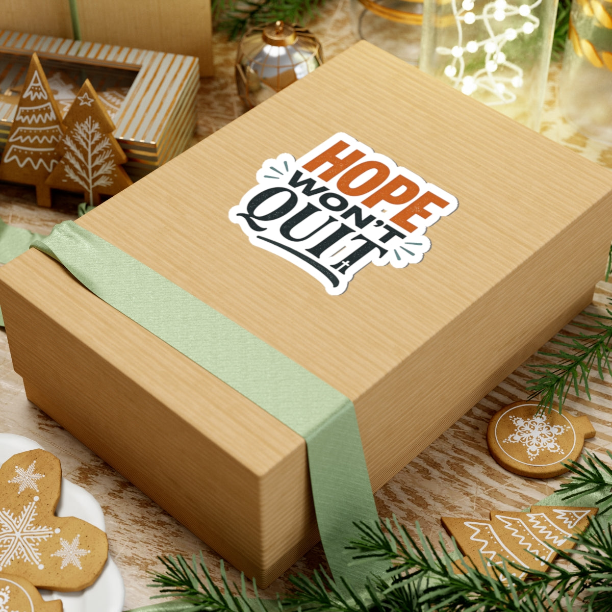 Hope Won't Quit Kiss-Cut Stickers | faith streetwear, bold type