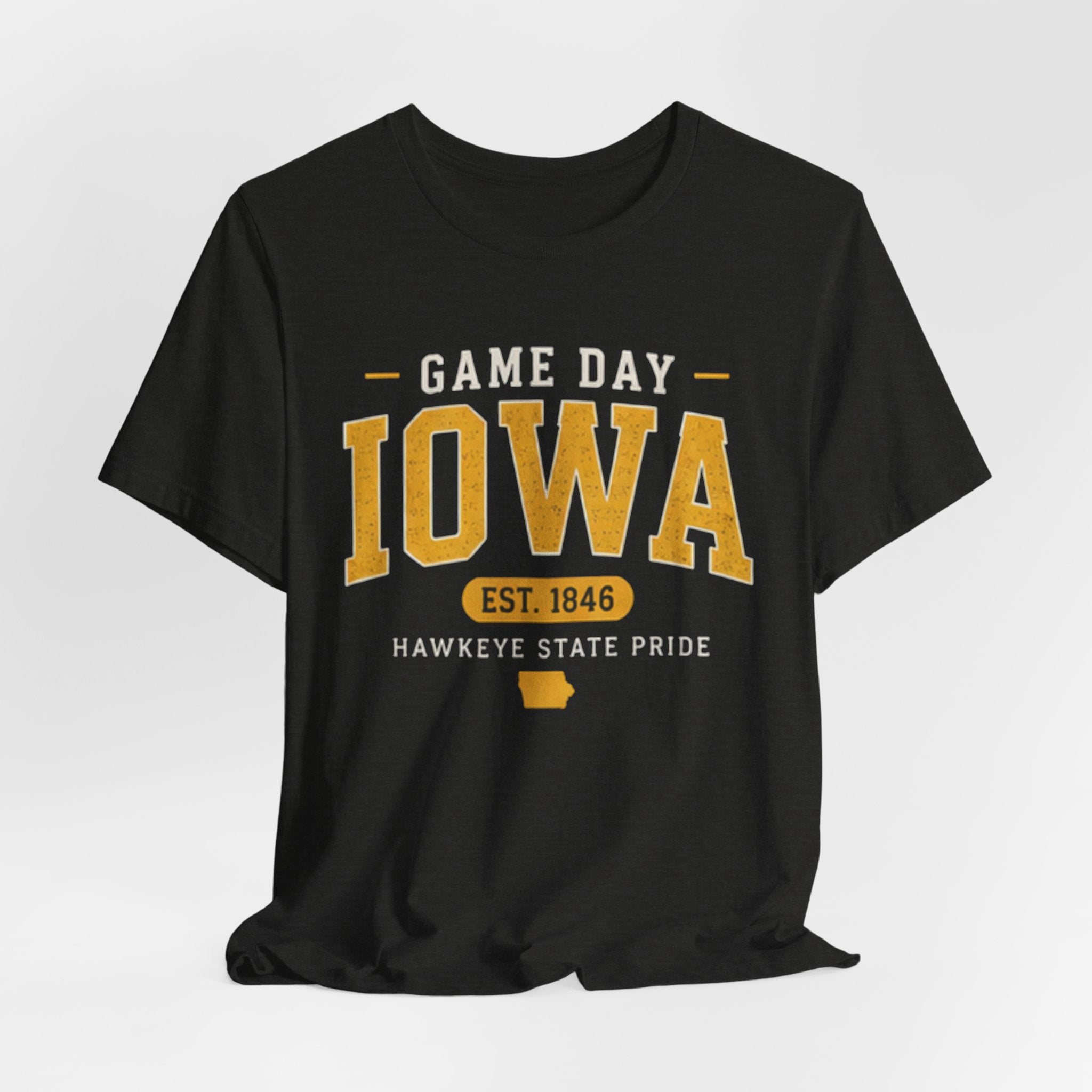Game Day Iowa T-Shirt – Iowa Hawkeyes Style Tee, Hawkeye State Pride Shirt, Iowa Football Fan Gift (Est. 1846)