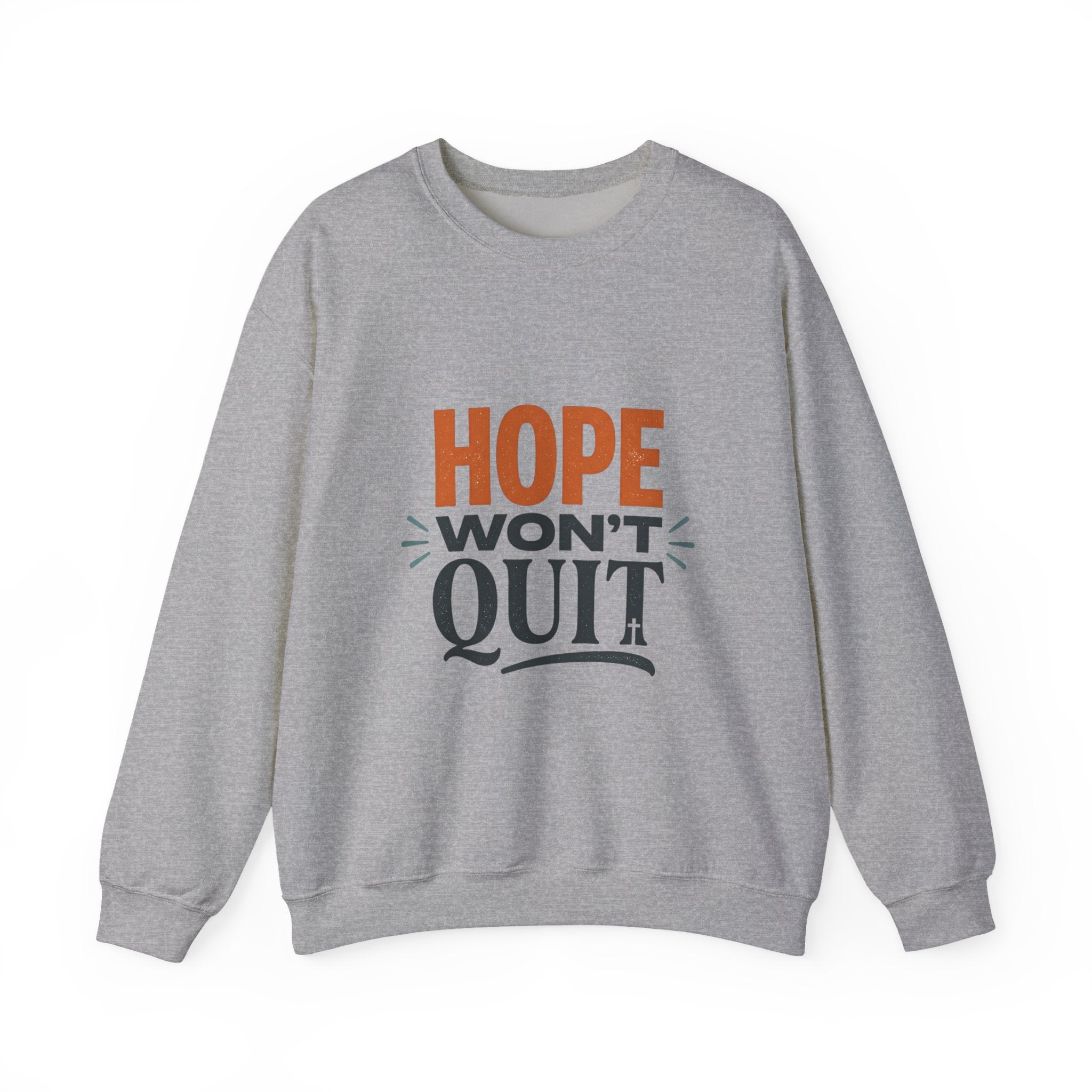 Hope Won't Quit Sweatshirt | Christian Streetwear, Bold Type, Washed Vintage