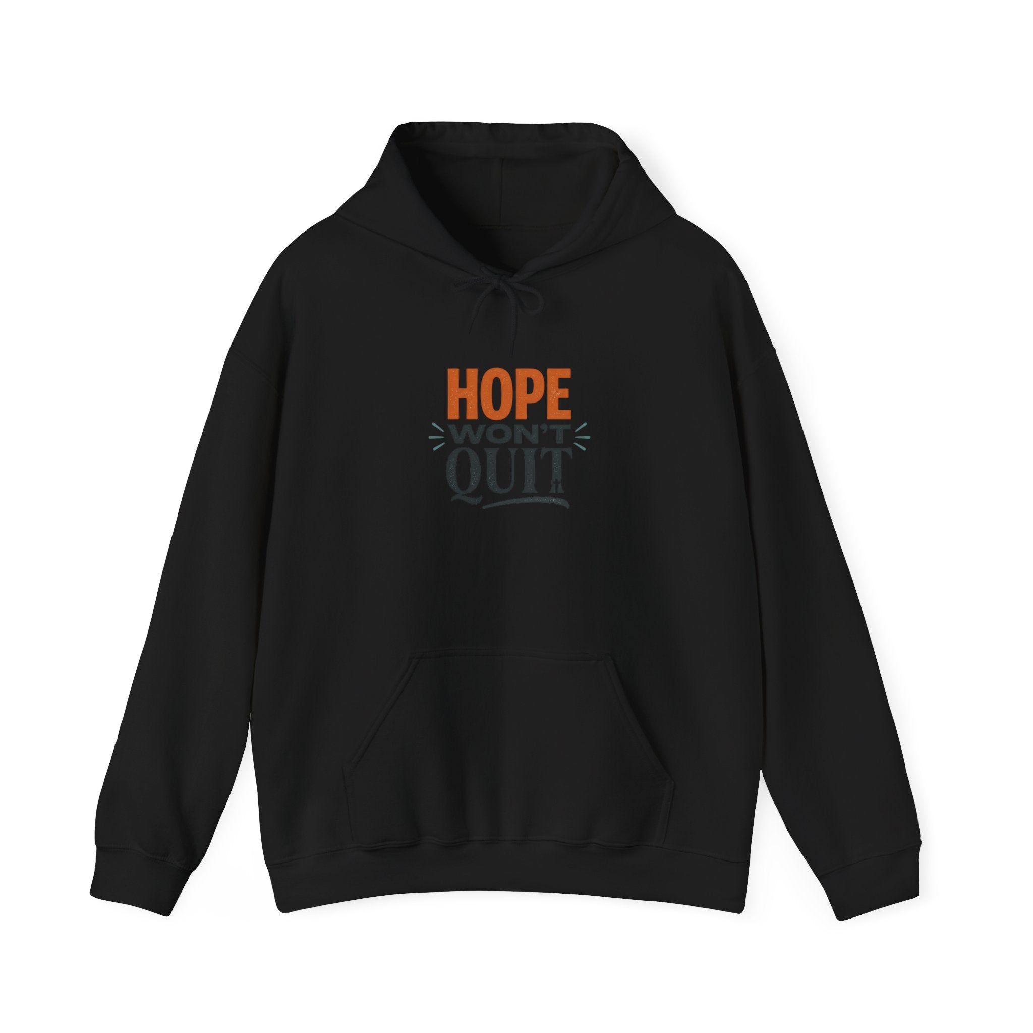 Hope Won't Quit Hoodie | faith streetwear, bold type, washed vintage