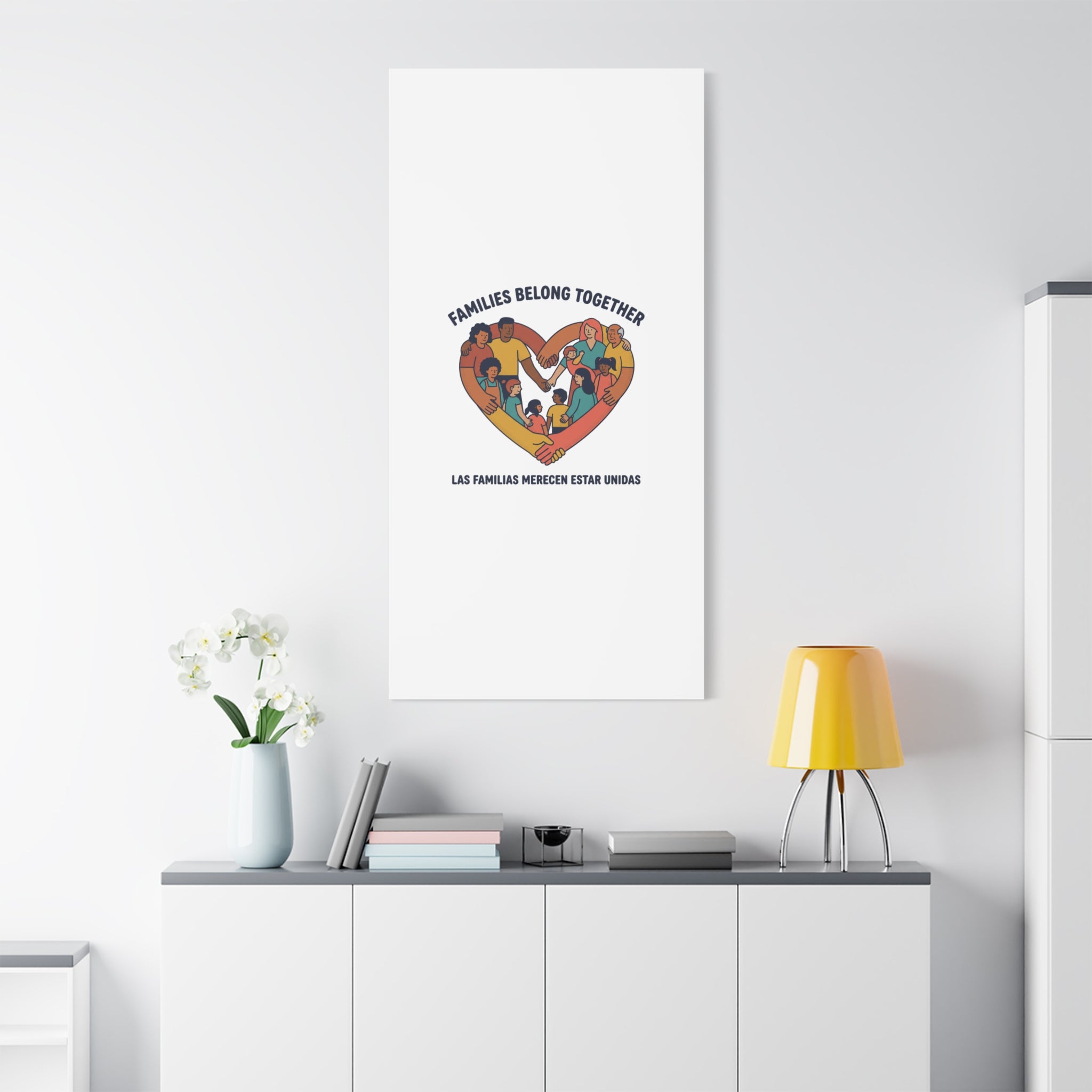 Families Belong Together Canvas, solidarity family unity, bilingual immigrant rights