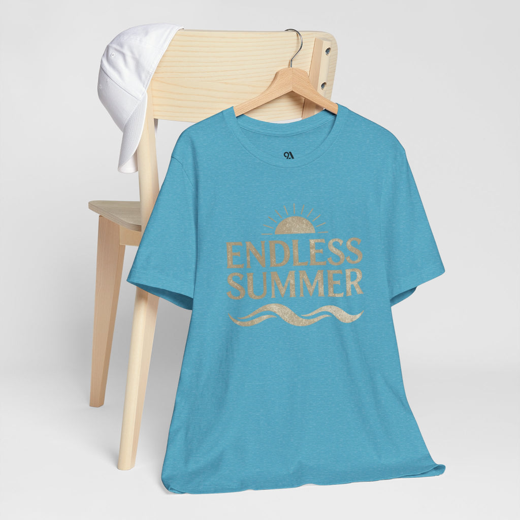 Endless Summer Vintage Sun & Waves T-Shirt – Retro Beach Graphic Tee, Unisex Summer Shirt