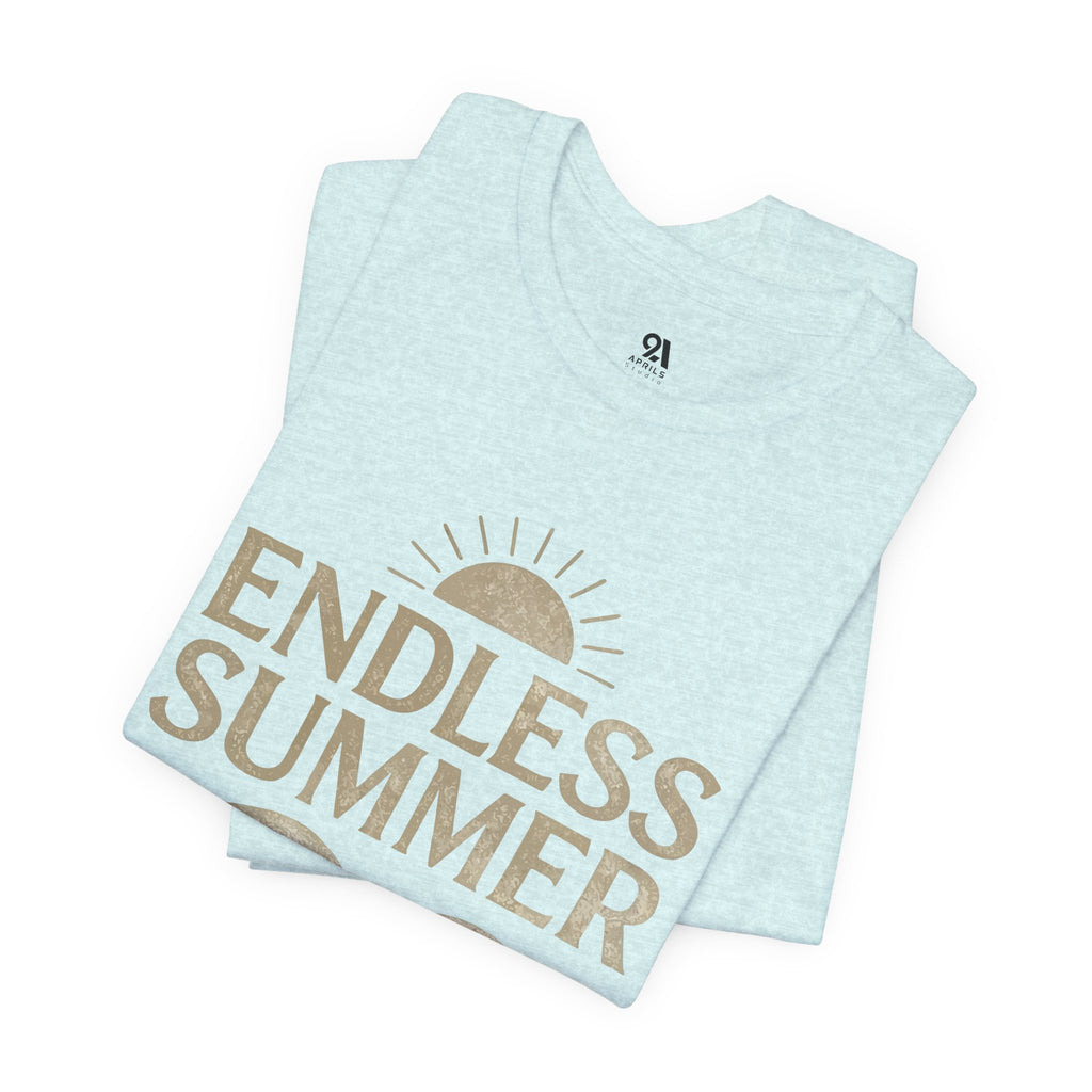 Endless Summer Vintage Sun & Waves T-Shirt – Retro Beach Graphic Tee, Unisex Summer Shirt
