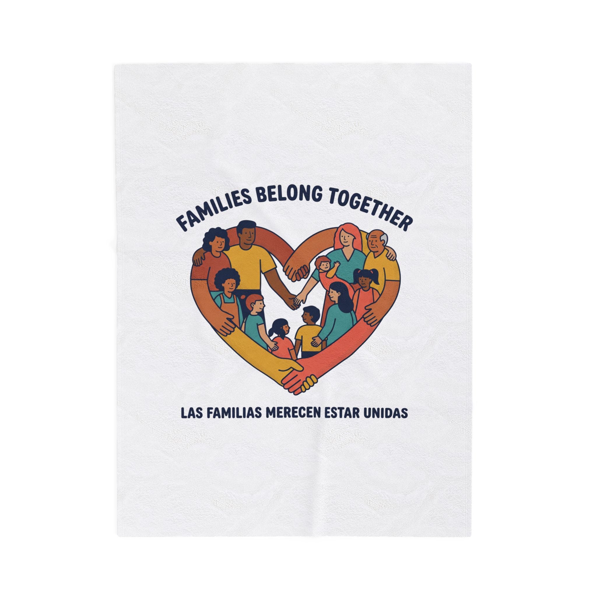 Families Belong Together Velveteen Blanket | family unity, bilingual solidarity