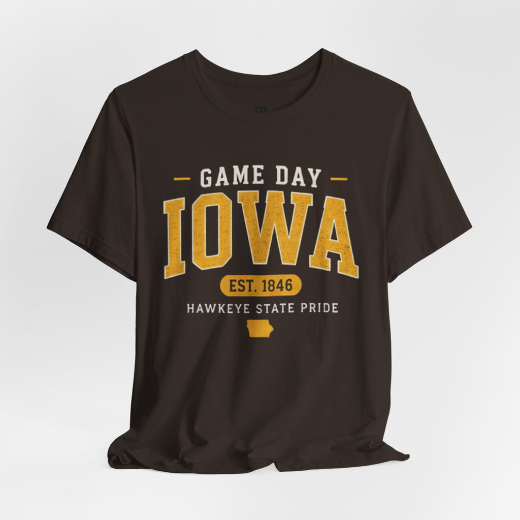 Game Day Iowa T-Shirt – Iowa Hawkeyes Style Tee, Hawkeye State Pride Shirt, Iowa Football Fan Gift (Est. 1846)