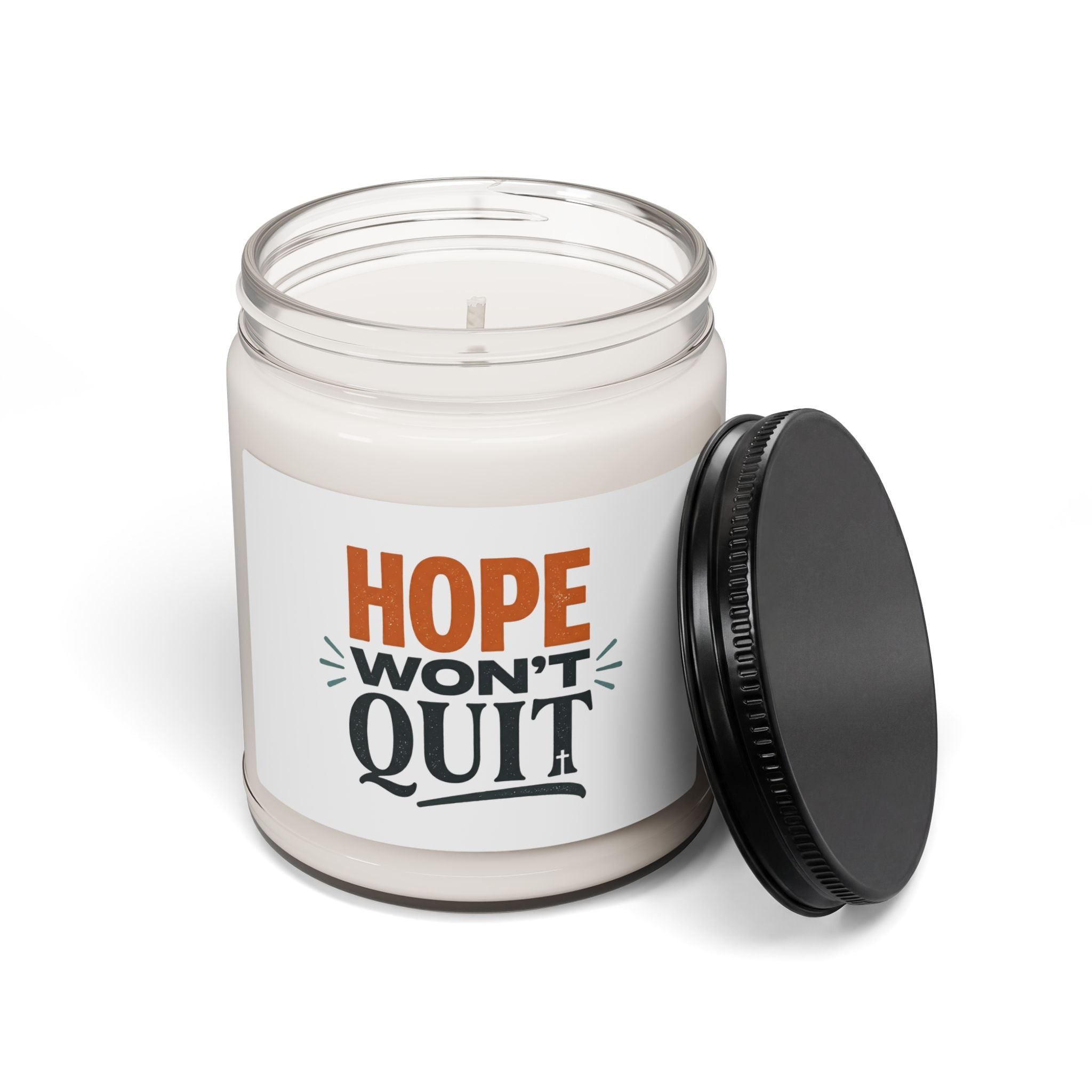 Hope Won't Quit Candle, Soy Jar | faith streetwear, bold type