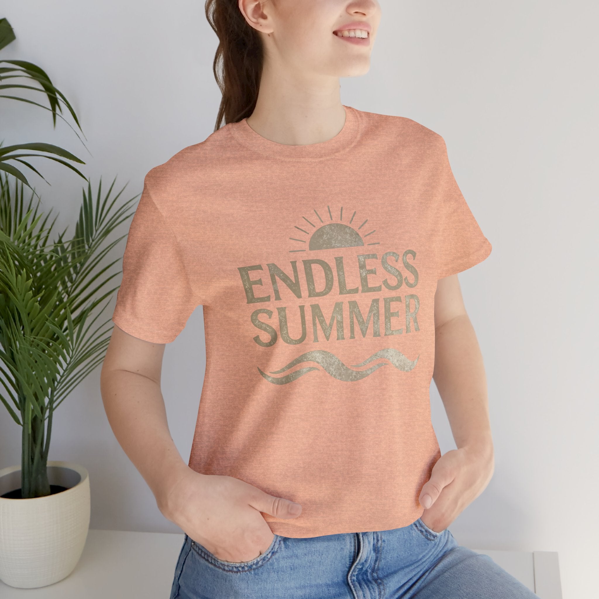 Endless Summer Vintage Sun & Waves T-Shirt – Retro Beach Graphic Tee, Unisex Summer Shirt
