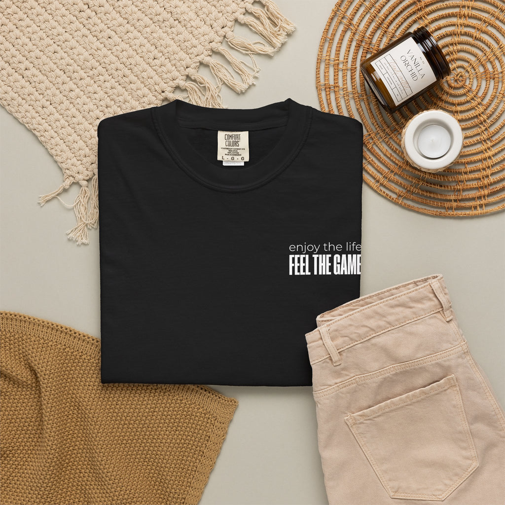 Feel The Game T-Shirt - Minimalist  Unisex Black Streetwear Shirt Casual Lifestyle Fashion Top