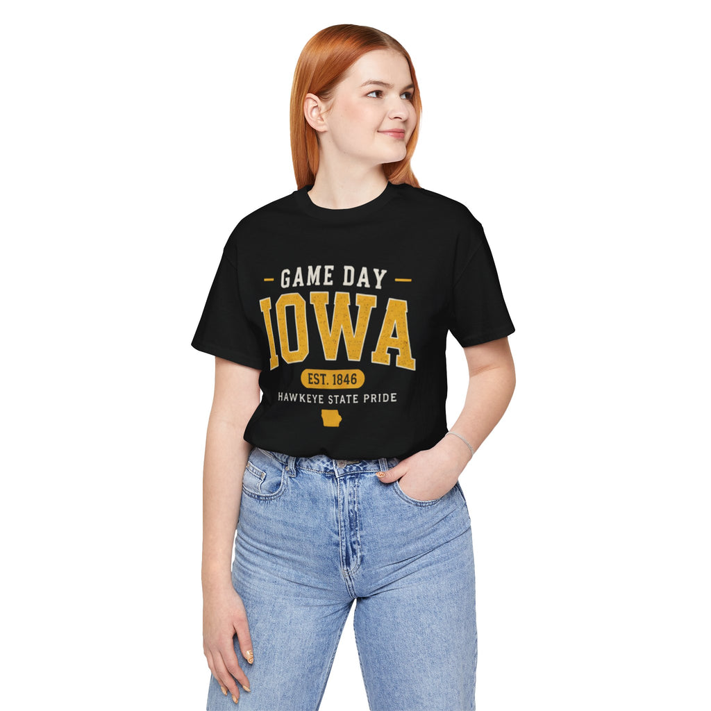 Game Day Iowa T-Shirt – Iowa Hawkeyes Style Tee, Hawkeye State Pride Shirt, Iowa Football Fan Gift (Est. 1846)