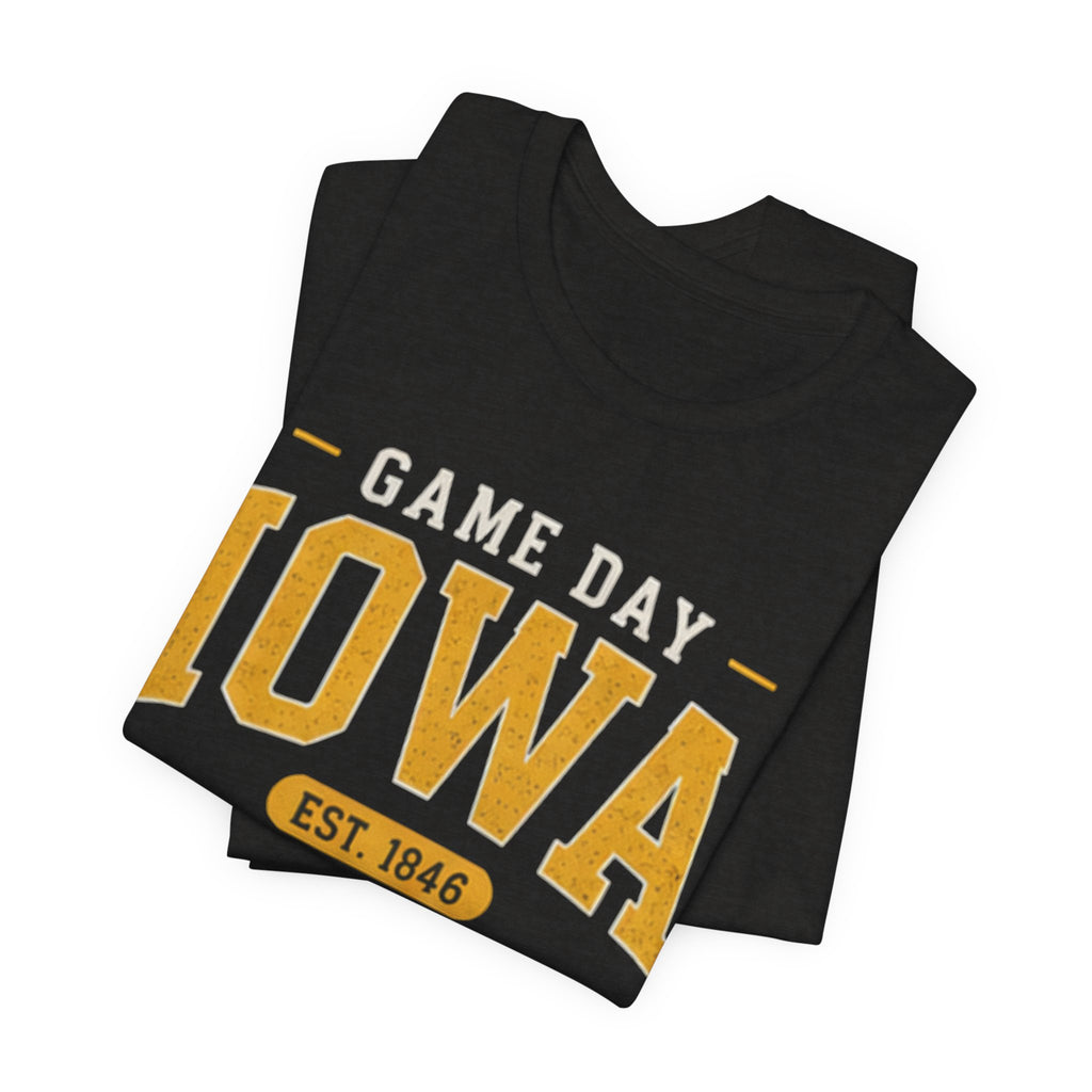Game Day Iowa T-Shirt – Iowa Hawkeyes Style Tee, Hawkeye State Pride Shirt, Iowa Football Fan Gift (Est. 1846)