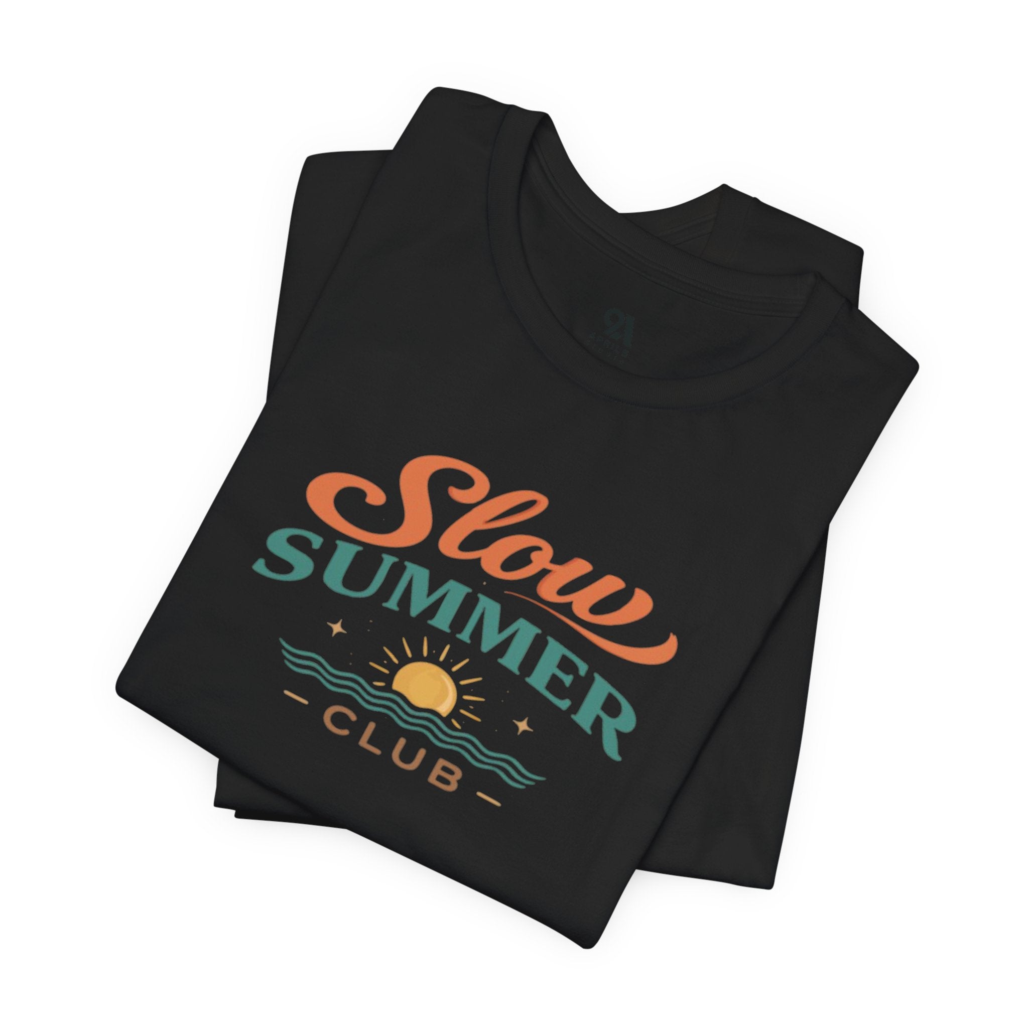 Slow Summer Club T-Shirt | Minimalistisches Ästhetik T-Shirt | Küstenurlaub Outfit | Unisex Relaxed Fit