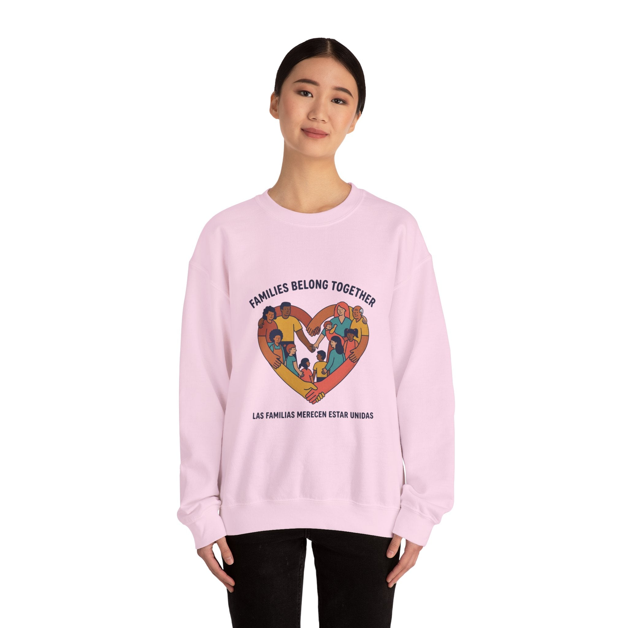 Families Belong Together Sweatshirt | family unity, bilingual solidarity