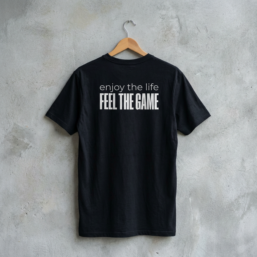 Feel The Game T-Shirt - Minimalist  Unisex Black Streetwear Shirt Casual Lifestyle Fashion Top