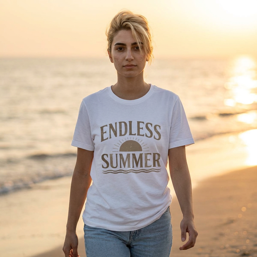 Endless Summer T-Shirt | Vintage Sun & Waves Graphic Tee – Retro Beach Shirt, Coastal Summer Outfit