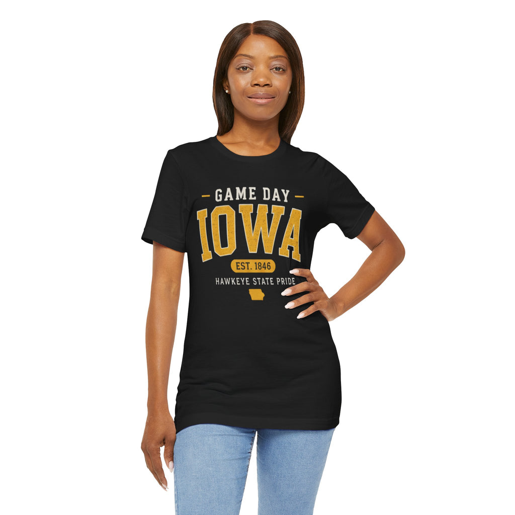 Game Day Iowa T-Shirt – Iowa Hawkeyes Style Tee, Hawkeye State Pride Shirt, Iowa Football Fan Gift (Est. 1846)
