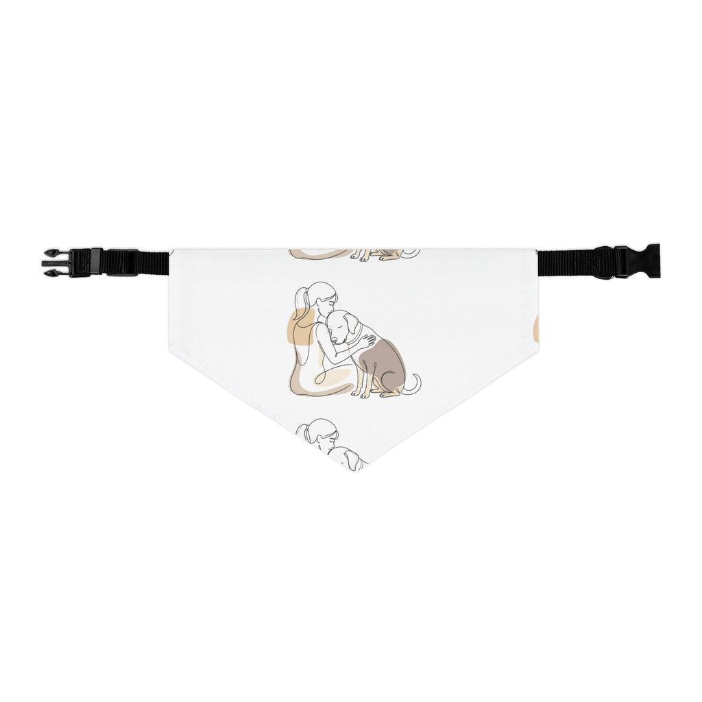 Pet Bandana Dog Lover – Minimal Line Art, Cute Dog Mom Gift, Adjustable Neck Scarf