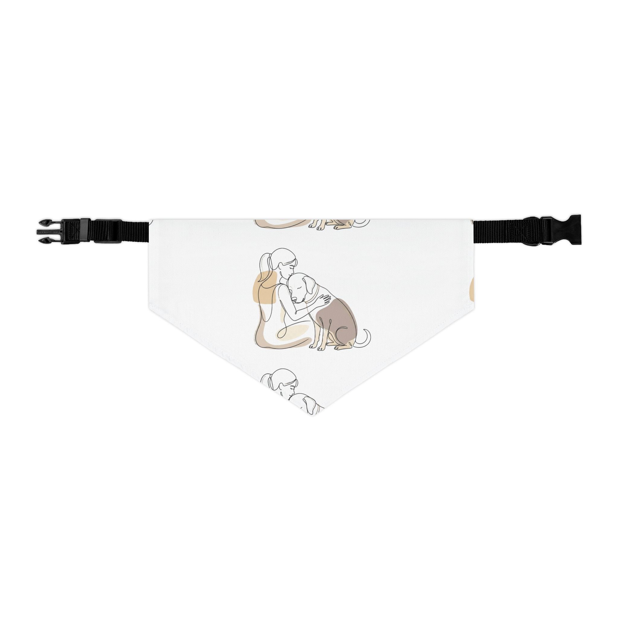 Pet Bandana Dog Lover – Minimal Line Art, Cute Dog Mom Gift, Adjustable Neck Scarf