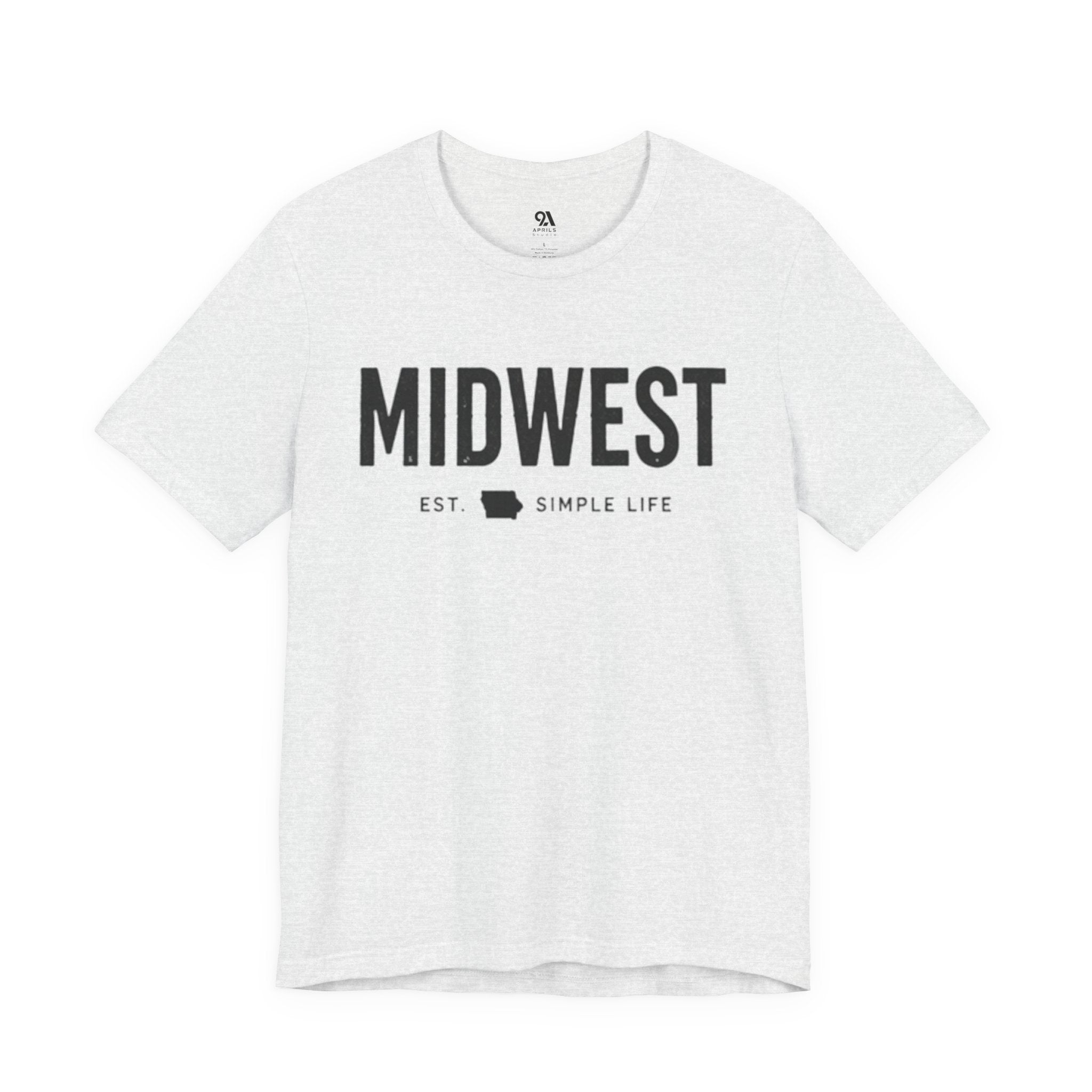 Midwest T-Shirt EST. Graphic Tee – Simple Life Midwest Shirt with State Silhouette