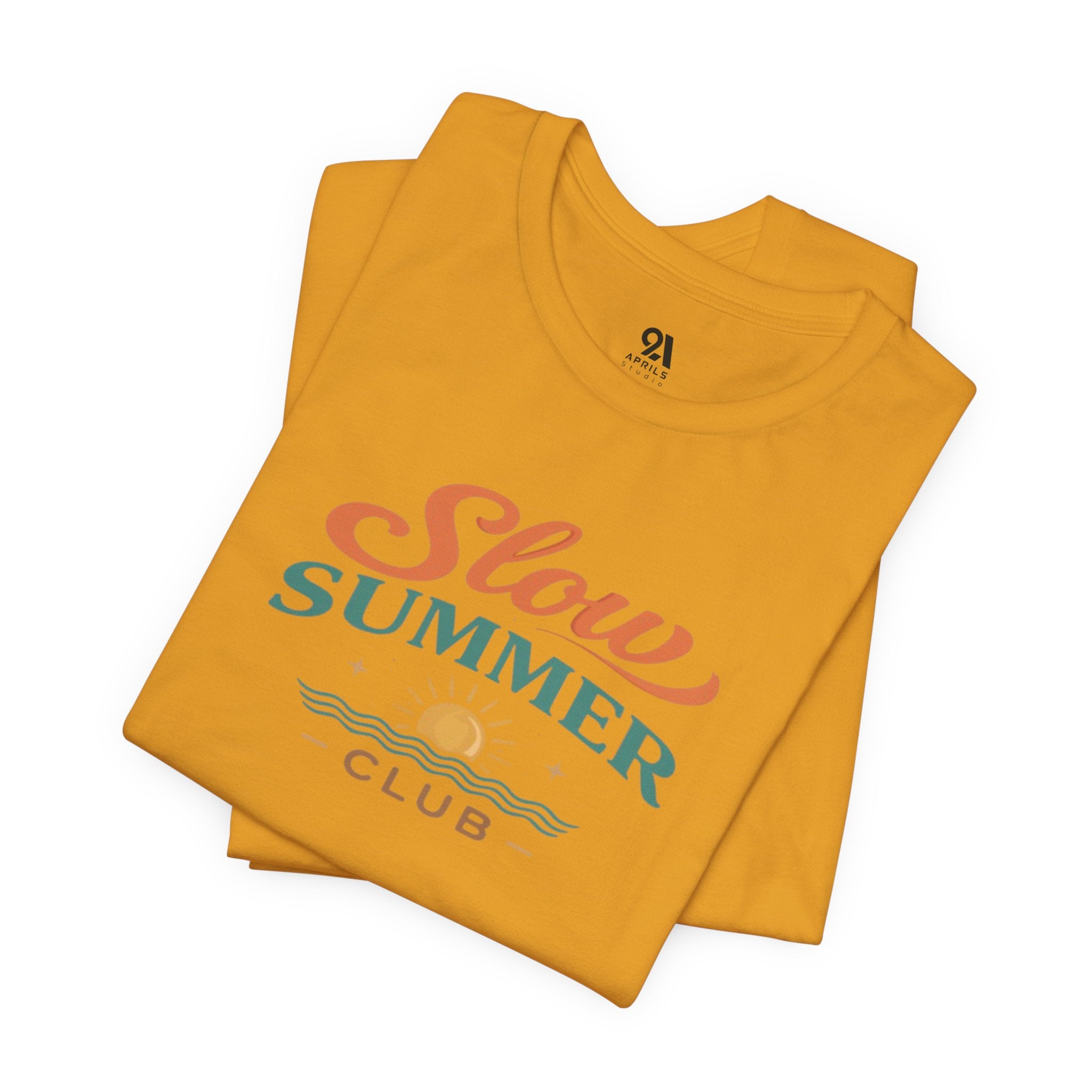 Slow Summer Club T-Shirt | Minimalistisches Ästhetik T-Shirt | Küstenurlaub Outfit | Unisex Relaxed Fit