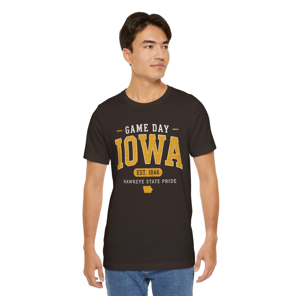 Game Day Iowa T-Shirt – Iowa Hawkeyes Style Tee, Hawkeye State Pride Shirt, Iowa Football Fan Gift (Est. 1846)
