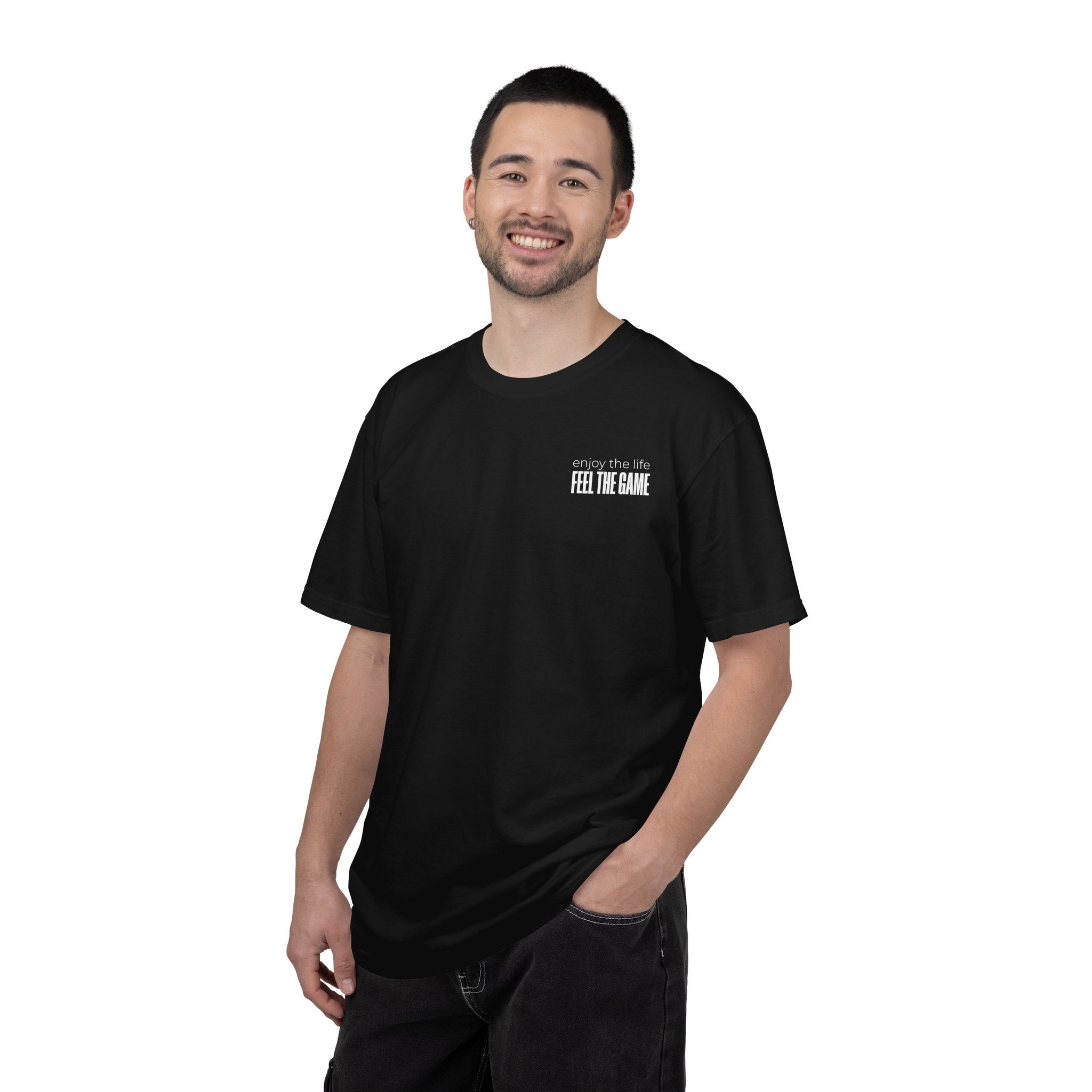 Feel The Game T-Shirt - Minimalist  Unisex Black Streetwear Shirt Casual Lifestyle Fashion Top