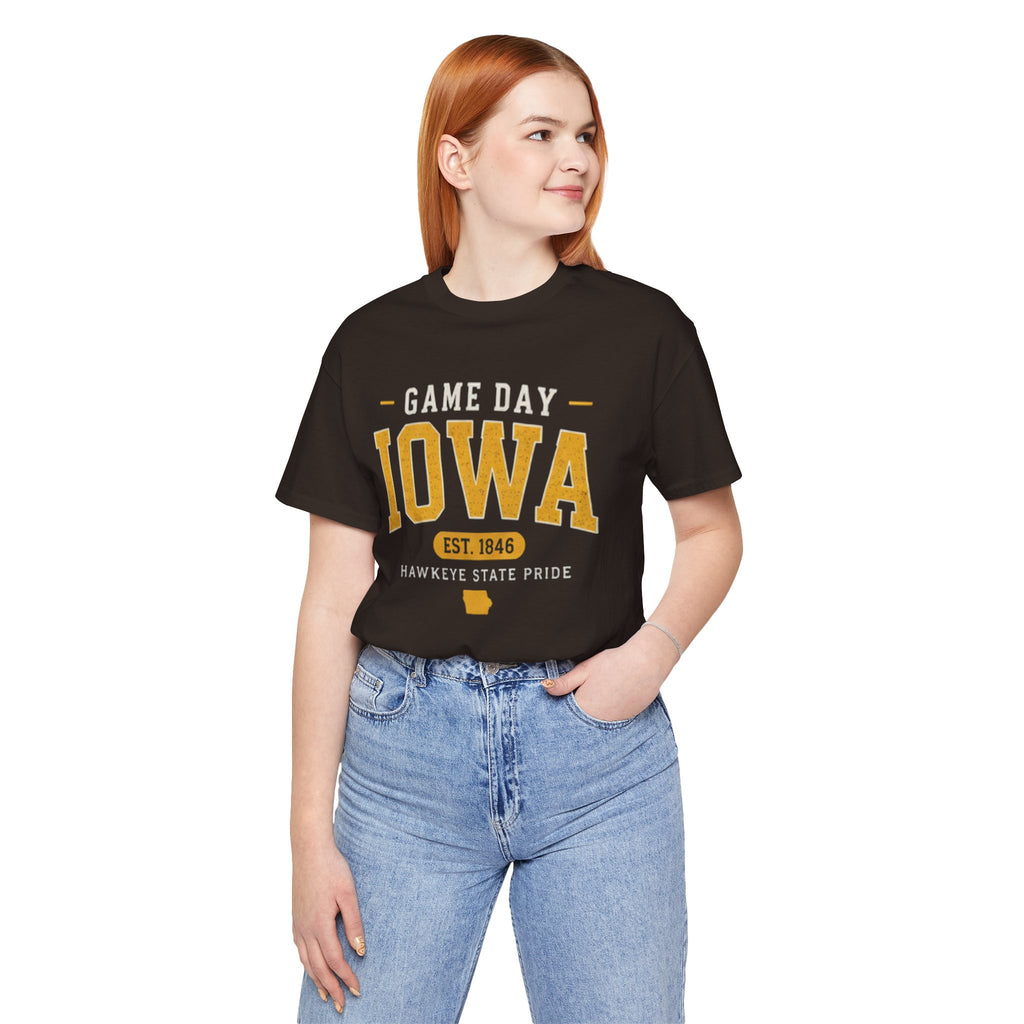 Game Day Iowa T-Shirt – Iowa Hawkeyes Style Tee, Hawkeye State Pride Shirt, Iowa Football Fan Gift (Est. 1846)