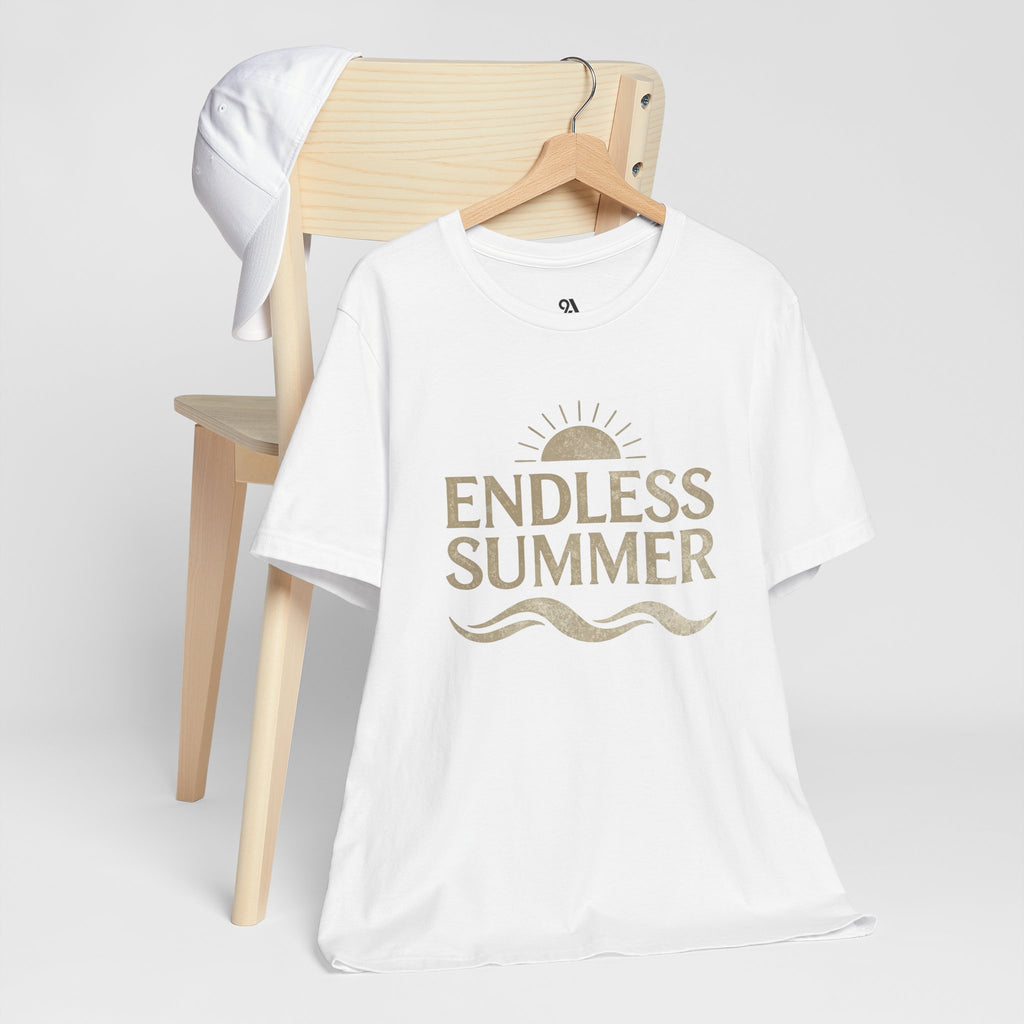 Endless Summer Vintage Sun & Waves T-Shirt – Retro Beach Graphic Tee, Unisex Summer Shirt