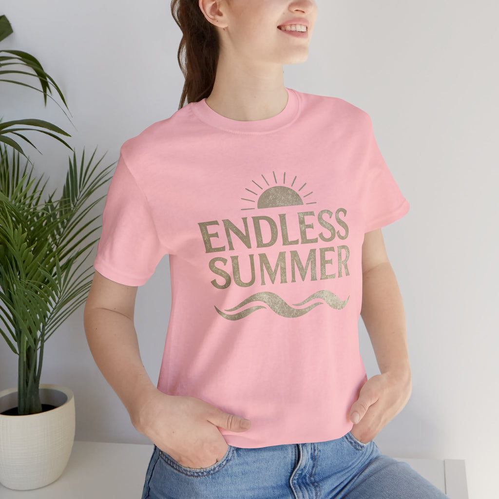 Endless Summer Vintage Sun & Waves T-Shirt – Retro Beach Graphic Tee, Unisex Summer Shirt