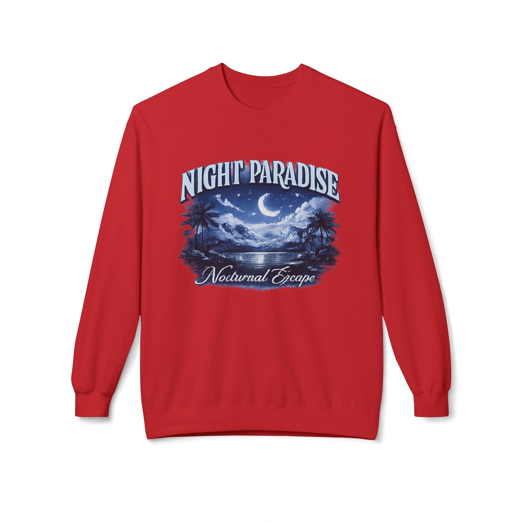 Night Paradise Crewneck Sweatshirt — Nocturnal Escape Graphic