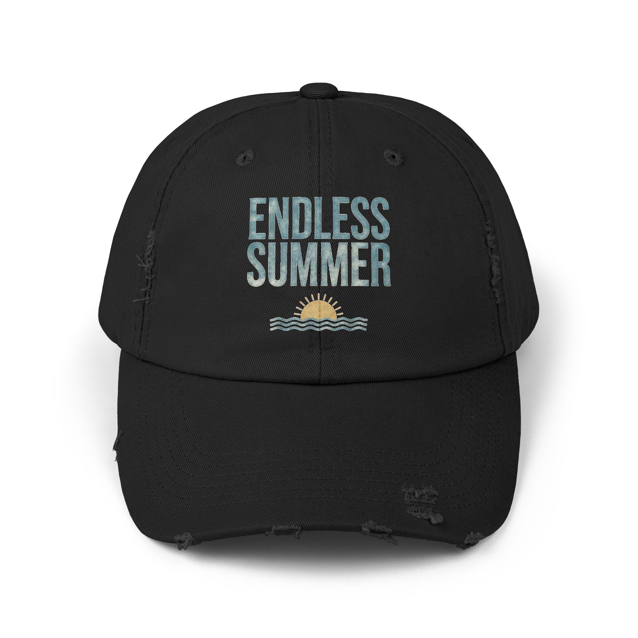 Endless Summer Vintage Cap — Retro Sunset Distressed Dad Hat for Beach, Streetwear & Aesthetic Outfit