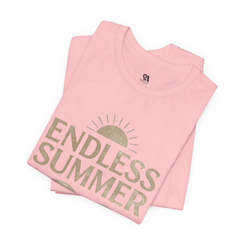 Endless Summer Vintage Sun & Waves T-Shirt – Retro Beach Graphic Tee, Unisex Summer Shirt