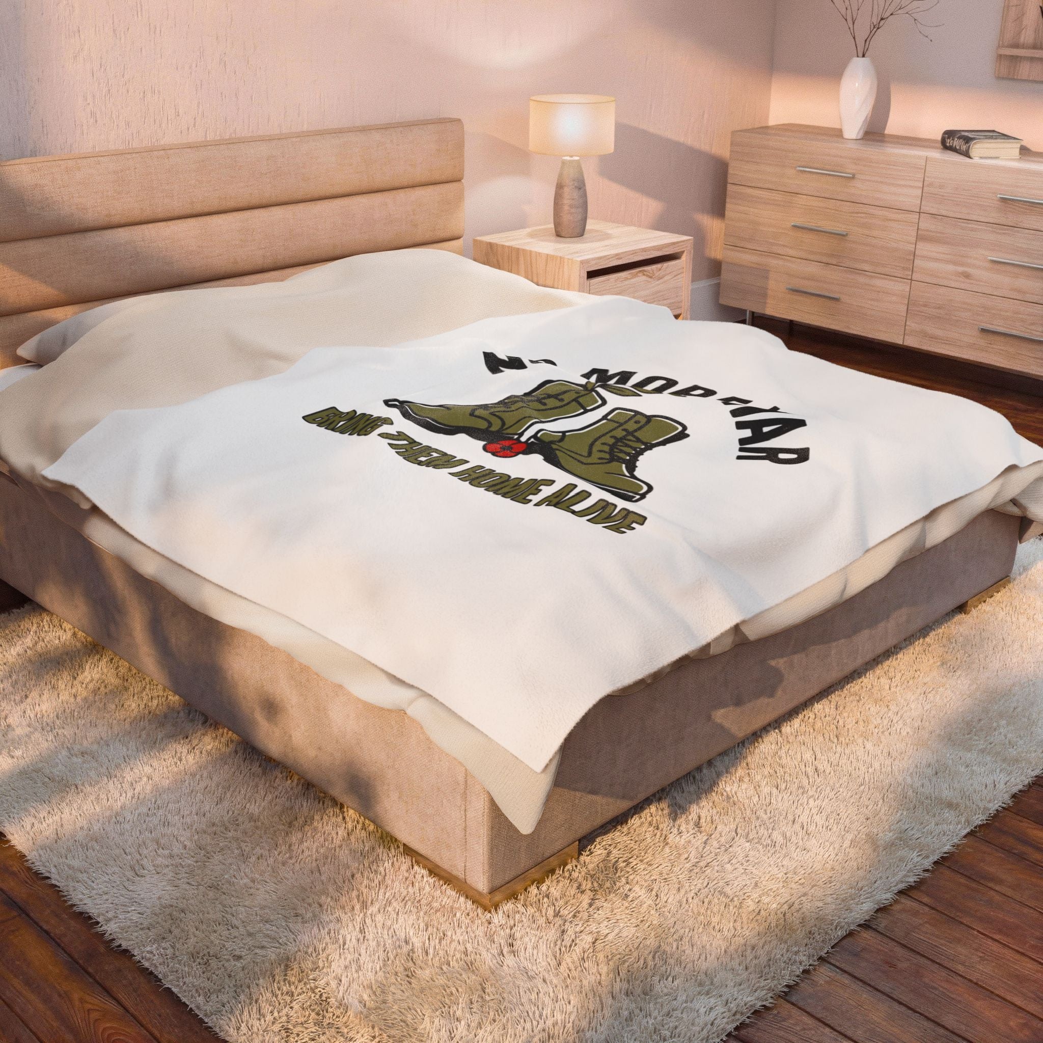 No More War blanket | Bring Them Home Alive, anti-war peace protest