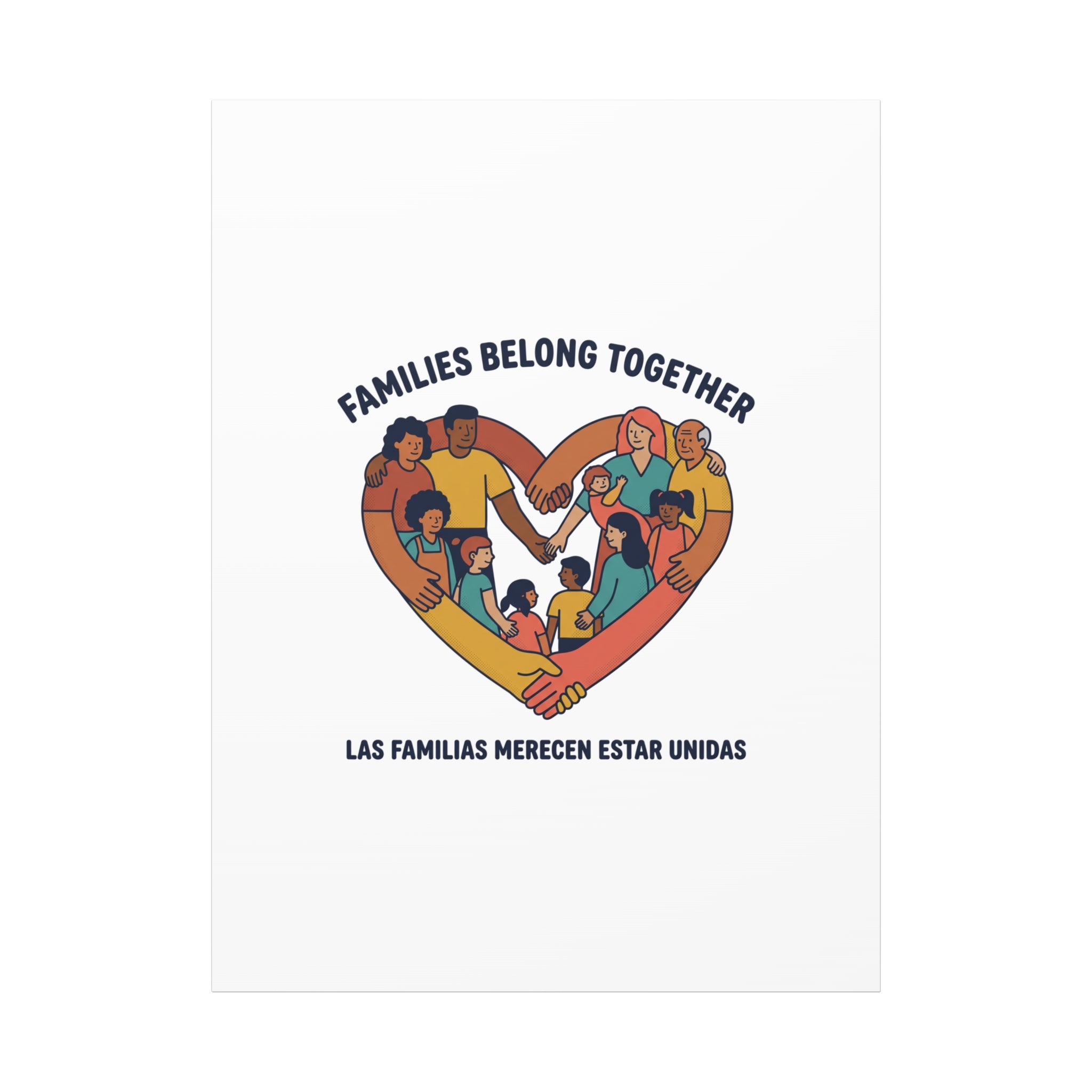Families Belong Together Canvas, solidarity family unity, bilingual immigrant rights