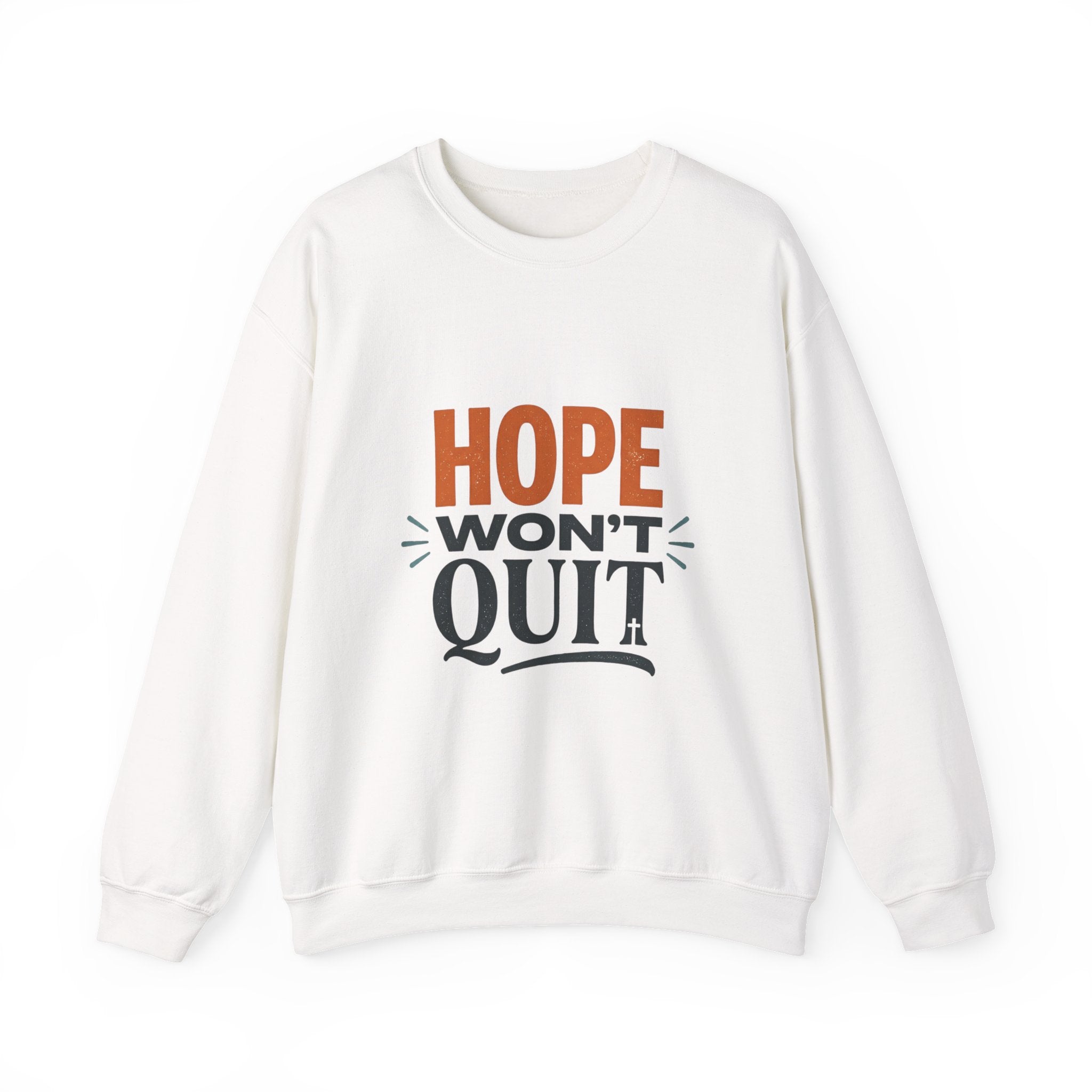 Hope Won't Quit Sweatshirt | Christian Streetwear, Bold Type, Washed Vintage