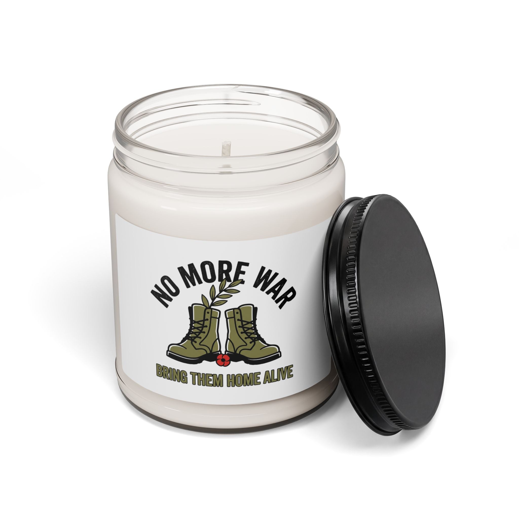 No More War Candle | Scented Soy Candle, Bring Them Home, Peace Protest