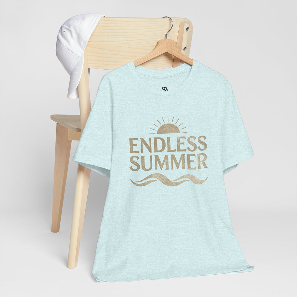 Endless Summer Vintage Sun & Waves T-Shirt – Retro Beach Graphic Tee, Unisex Summer Shirt