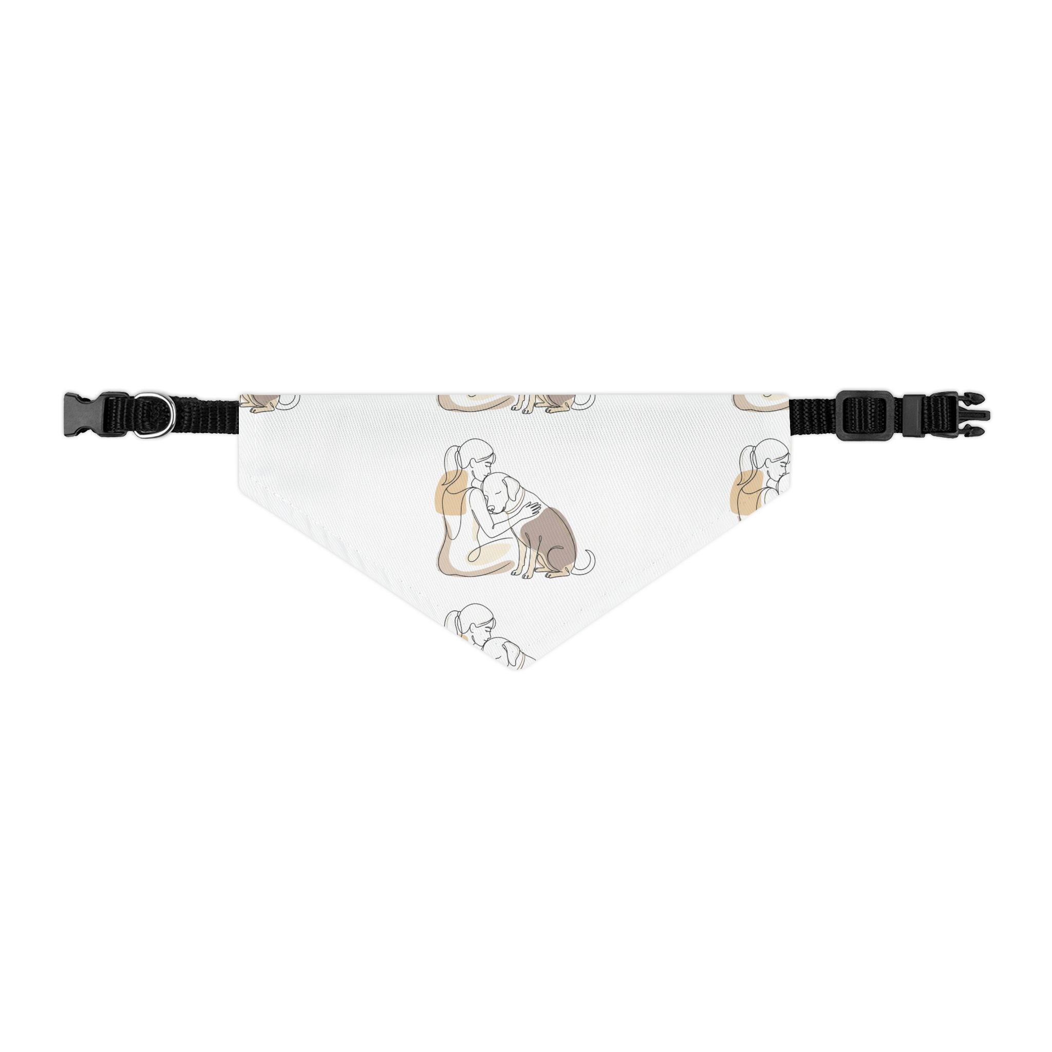 Pet Bandana Dog Lover – Minimal Line Art, Cute Dog Mom Gift, Adjustable Neck Scarf