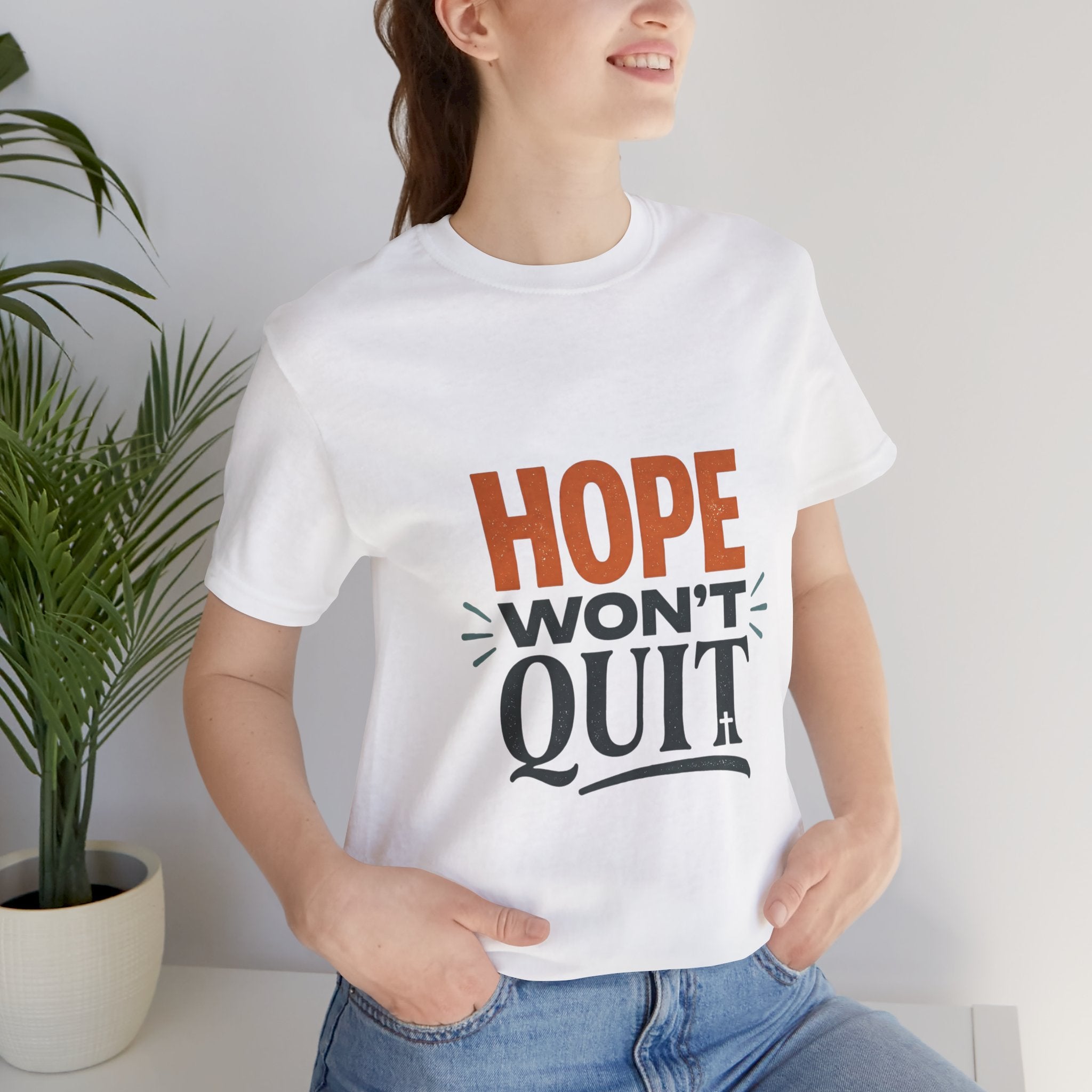 Hope Won't Quit Tee | faith streetwear, bold type, washed vintage