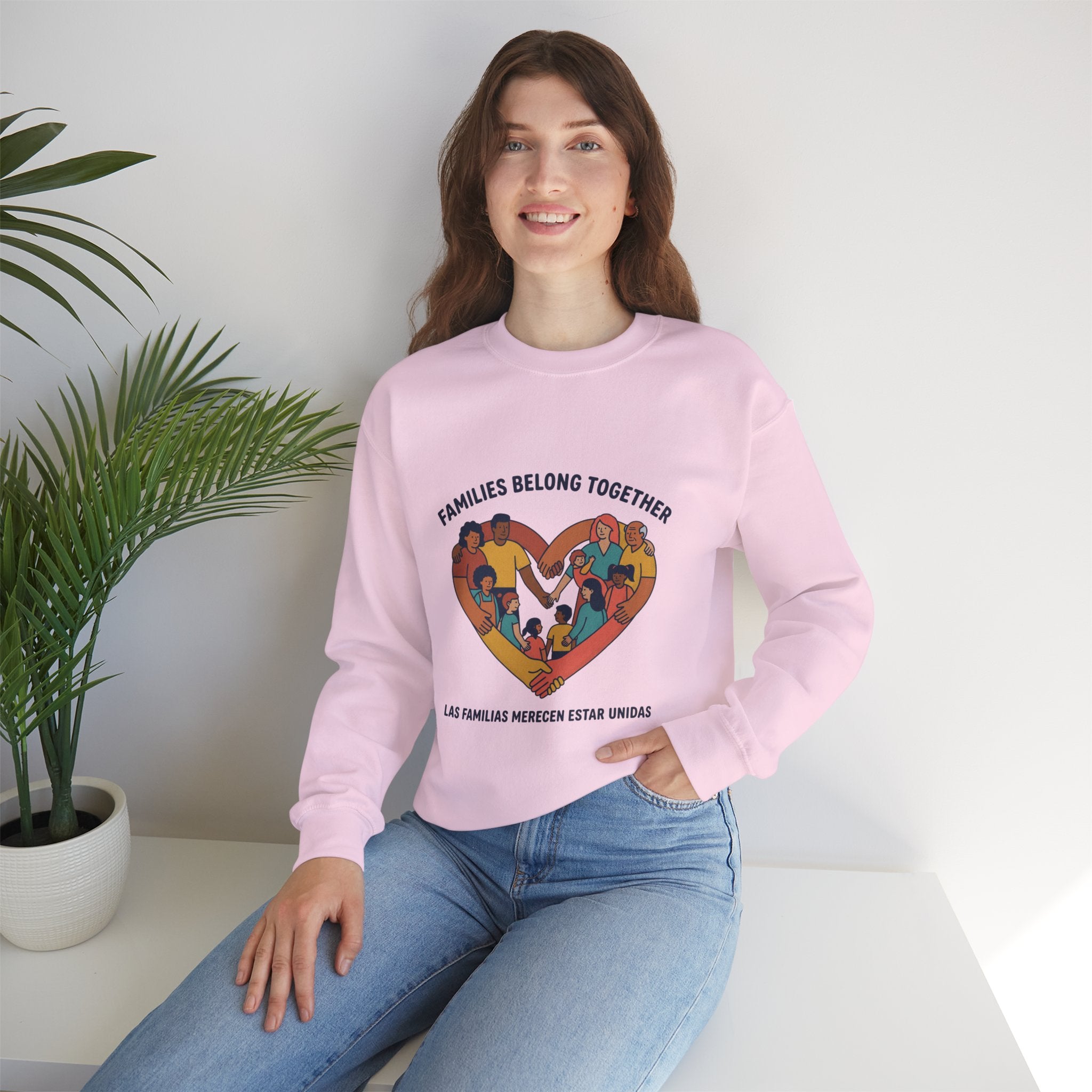 Families Belong Together Sweatshirt | family unity, bilingual solidarity