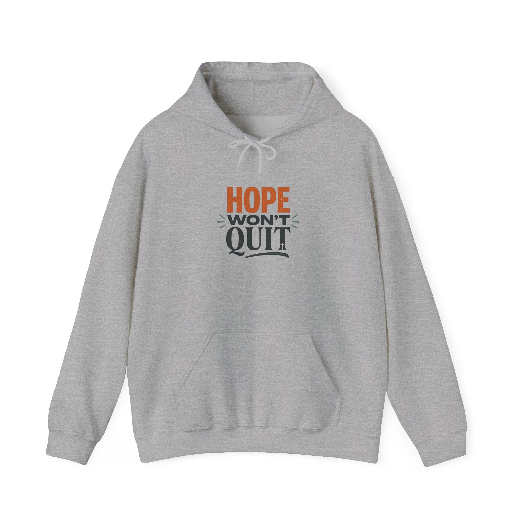 Hope Won't Quit Hoodie | faith streetwear, bold type, washed vintage