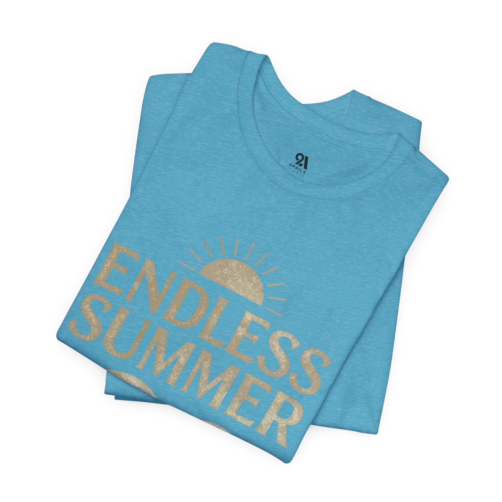 Endless Summer Vintage Sun & Waves T-Shirt – Retro Beach Graphic Tee, Unisex Summer Shirt
