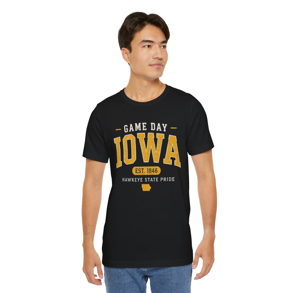 Game Day Iowa T-Shirt – Iowa Hawkeyes Style Tee, Hawkeye State Pride Shirt, Iowa Football Fan Gift (Est. 1846)