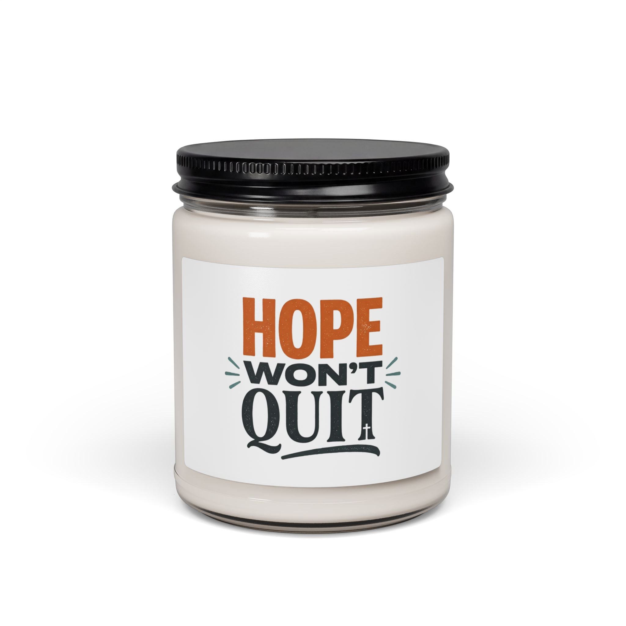 Hope Won't Quit Candle, Soy Jar | faith streetwear, bold type