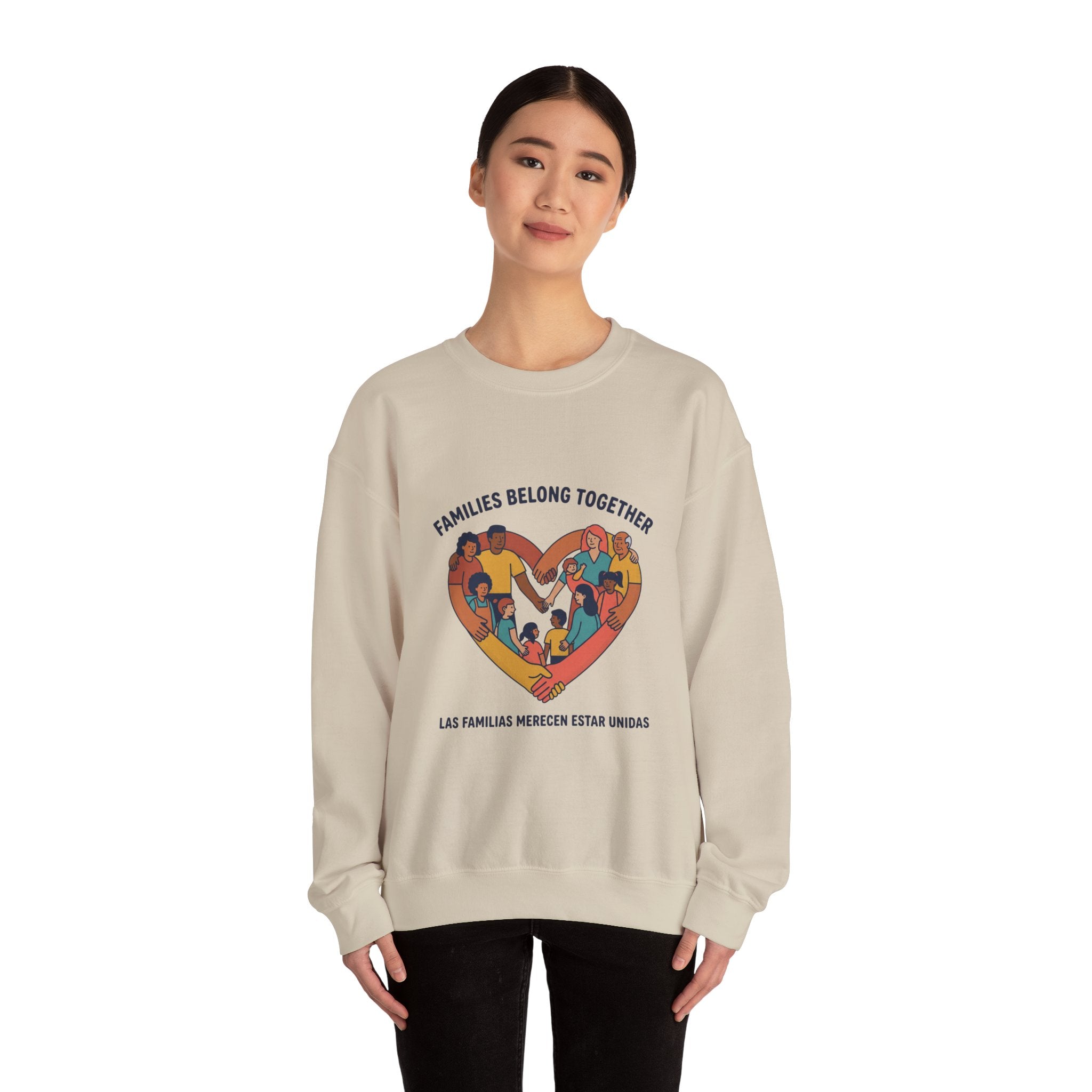 Families Belong Together Sweatshirt | family unity, bilingual solidarity