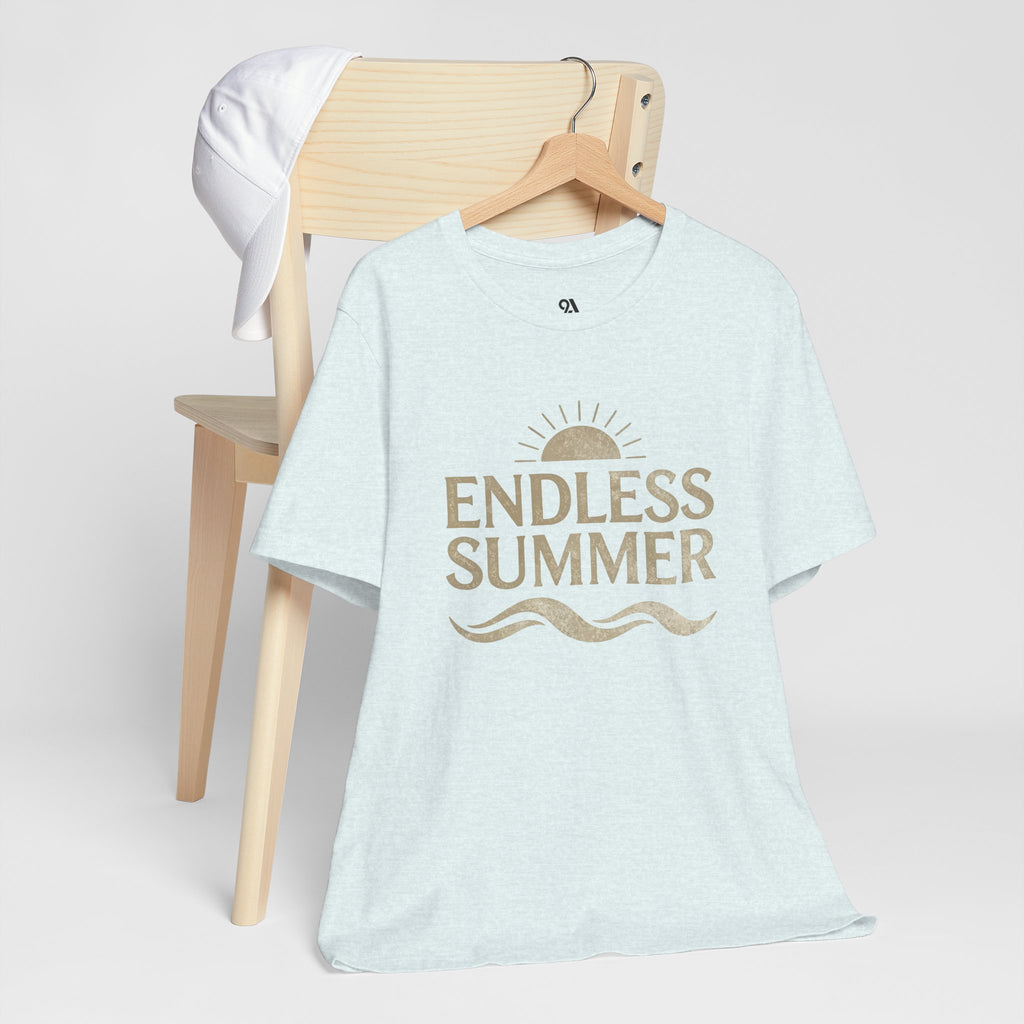 Endless Summer Vintage Sun & Waves T-Shirt – Retro Beach Graphic Tee, Unisex Summer Shirt
