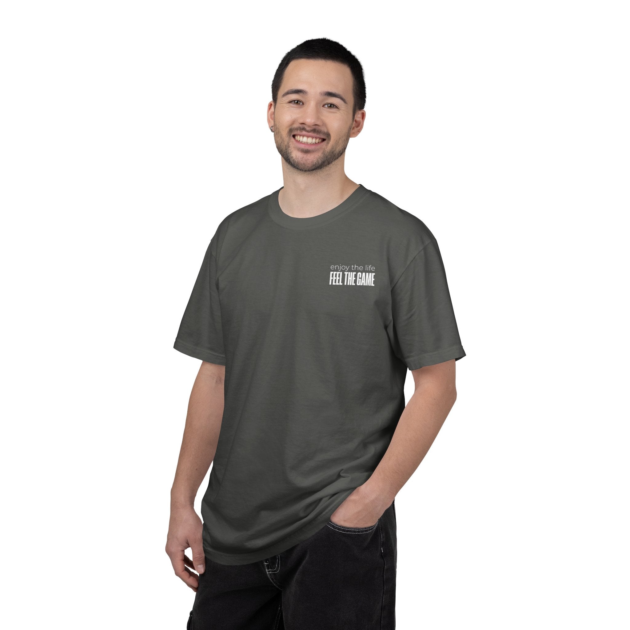Feel The Game T-Shirt - Minimalist  Unisex Black Streetwear Shirt Casual Lifestyle Fashion Top