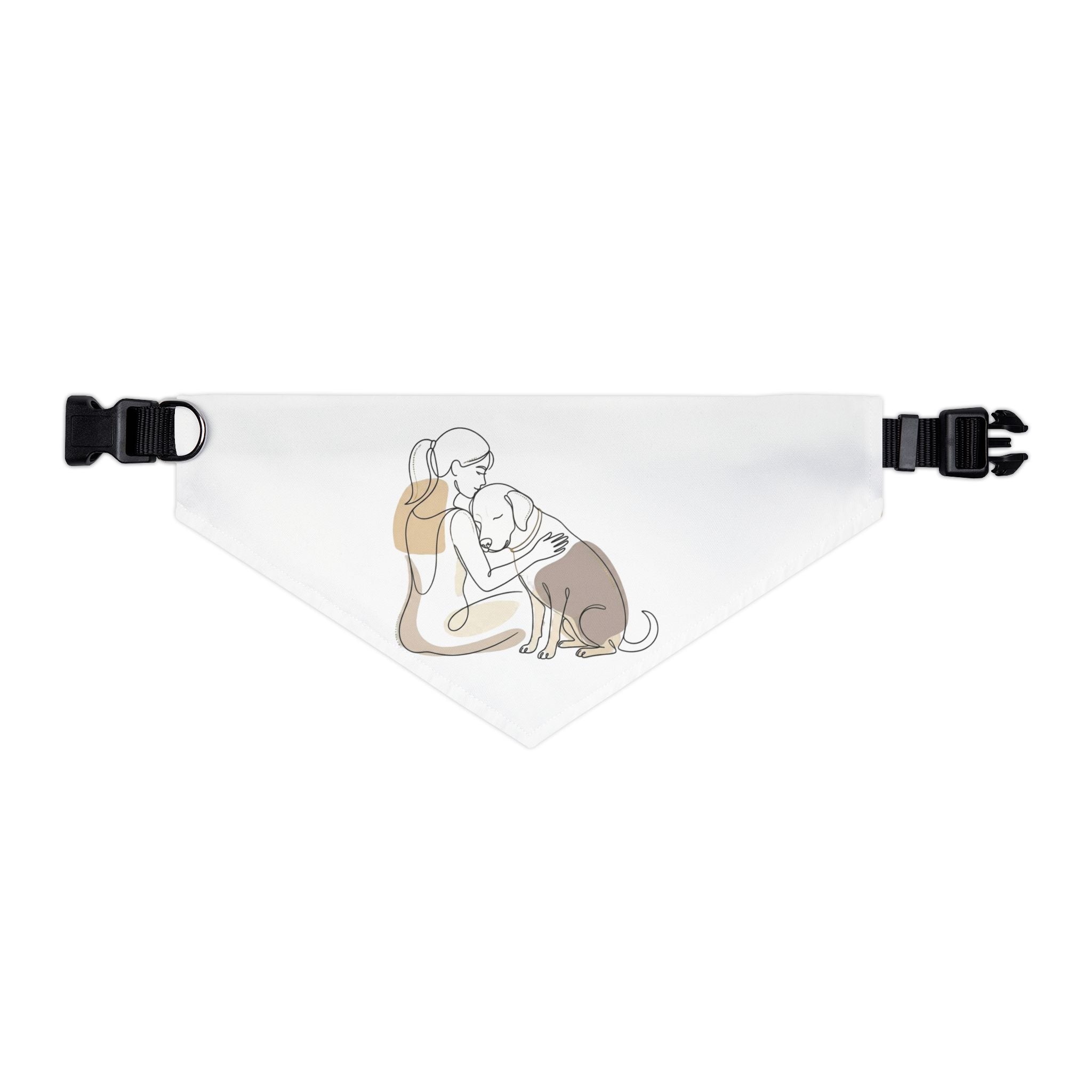 Pet Bandana Dog Lover – Minimal Line Art, Cute Dog Mom Gift, Adjustable Neck Scarf